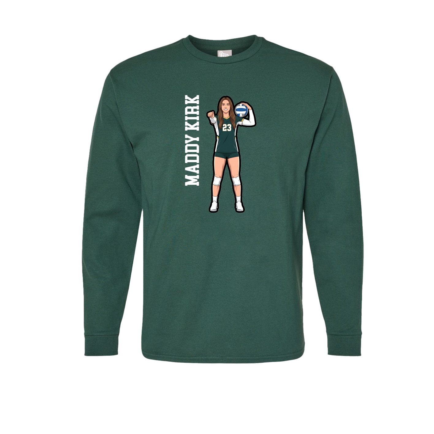 Long Sleeve Tee — Name Vertical in Green