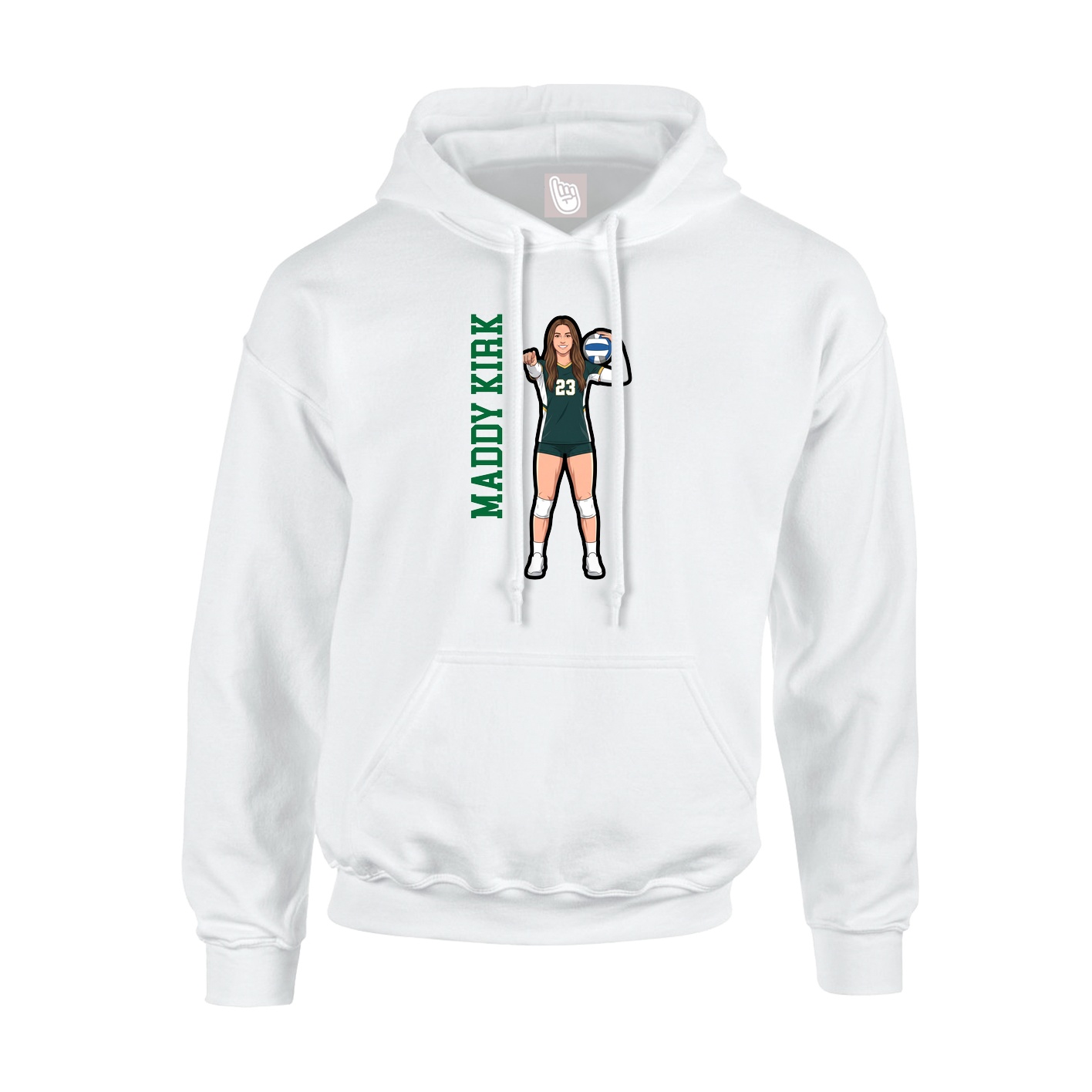 Hoodie — Name Vertical in White
