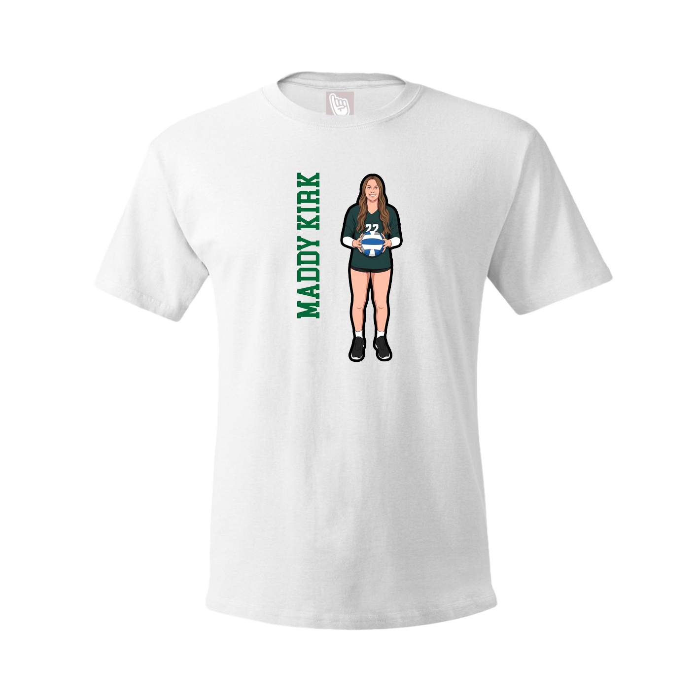 Tee — Name Vertical in White