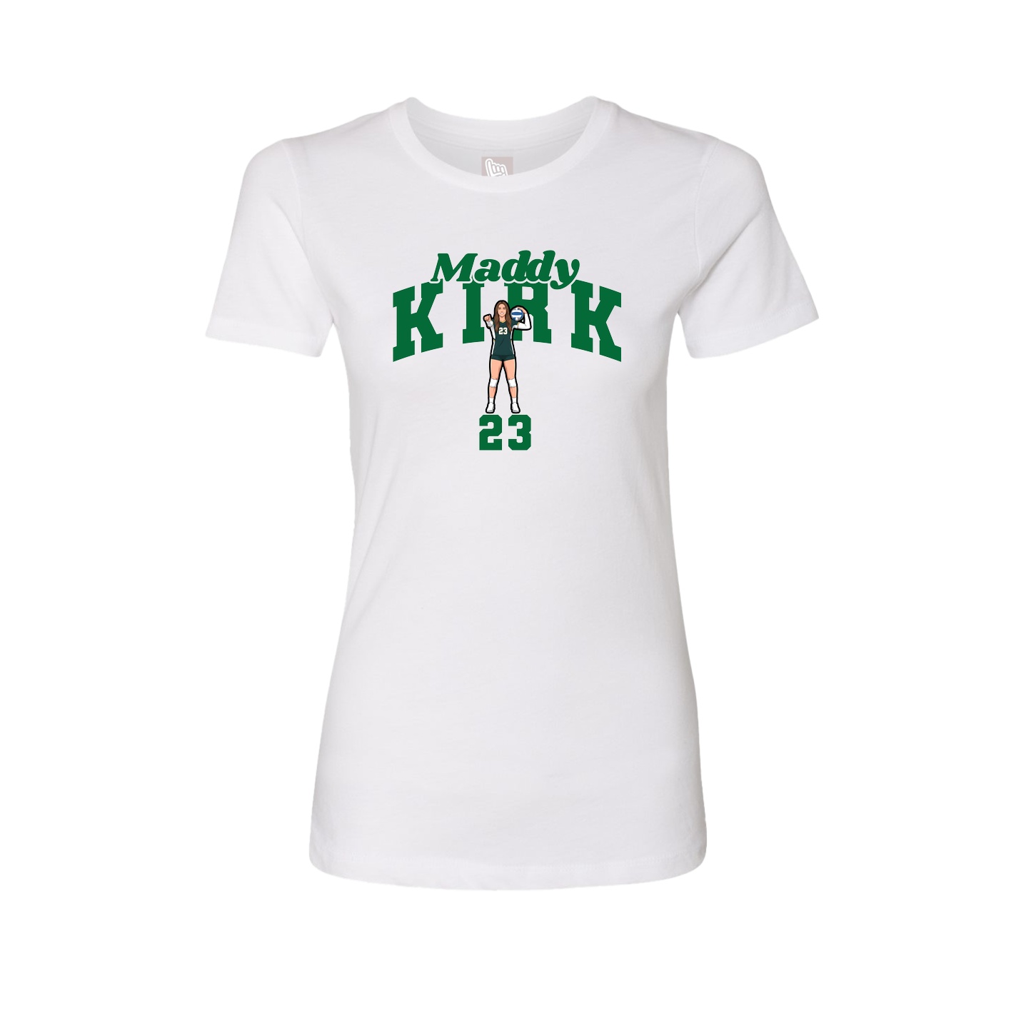 Fitted Women's Tee — Signature Arch in White