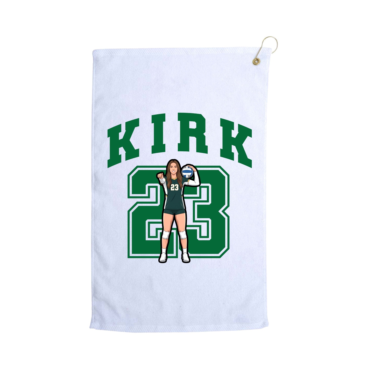 Golf Towel — Number in White
