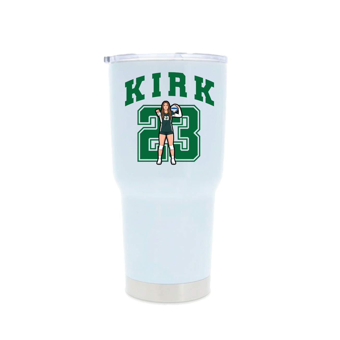 30oz Stainless Steel Tumbler — Number in White