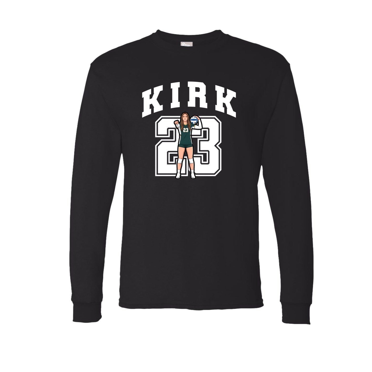 Long Sleeve Tee — Number in Black