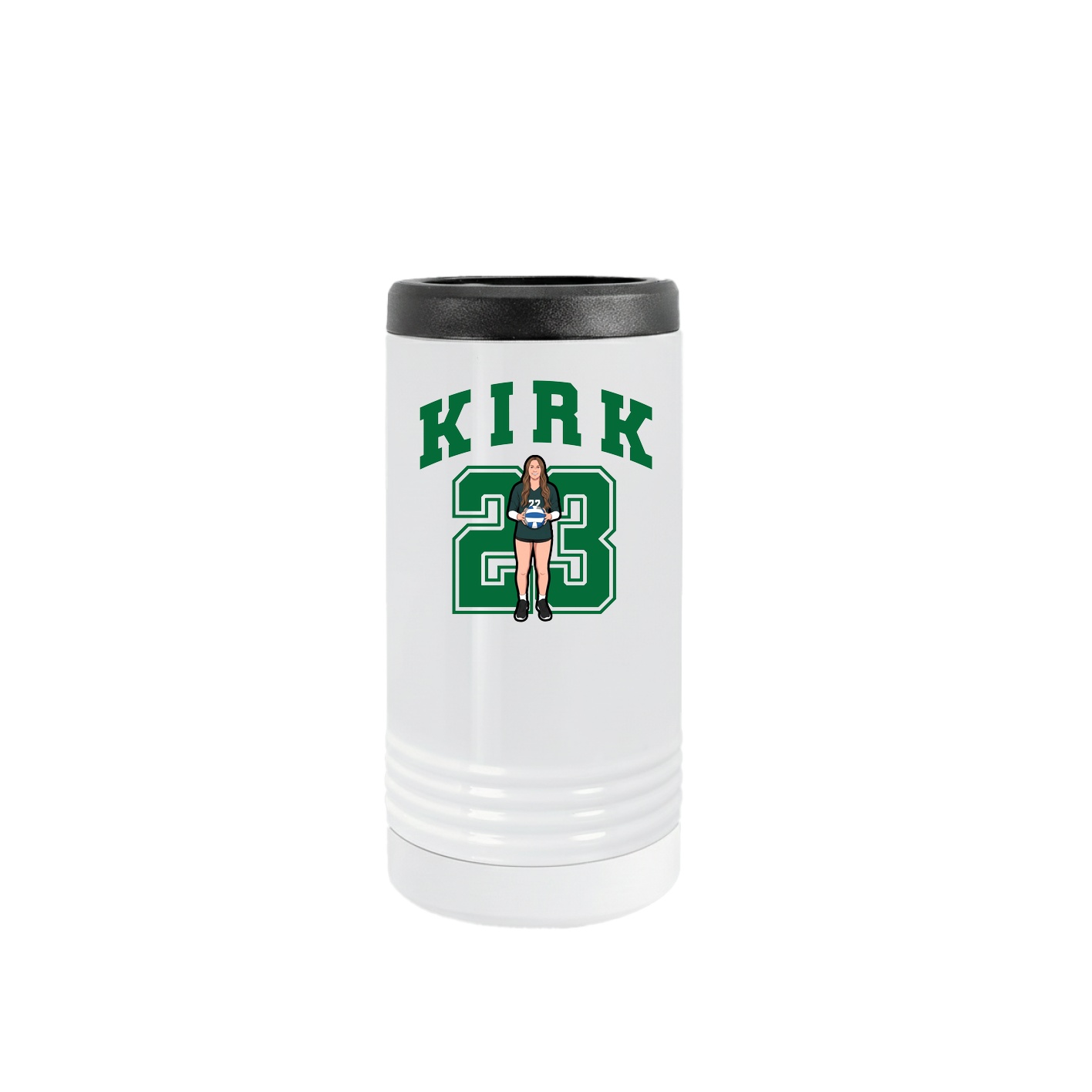 Slim Beverage Holder — Number in White