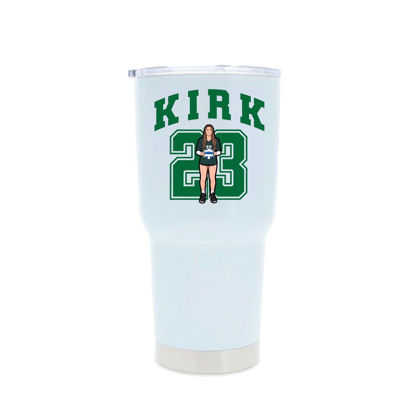30oz Stainless Steel Tumbler — Number in White