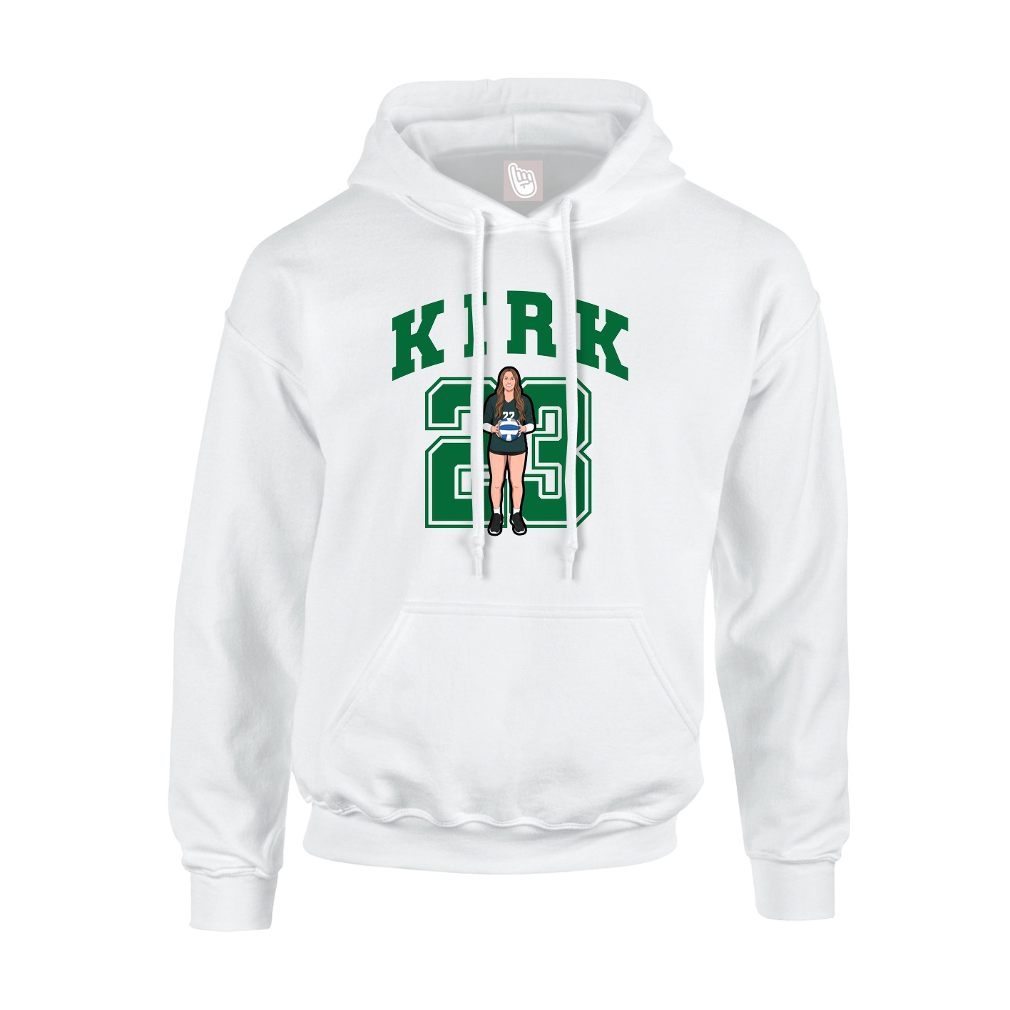 Youth Hoodie — Number in White