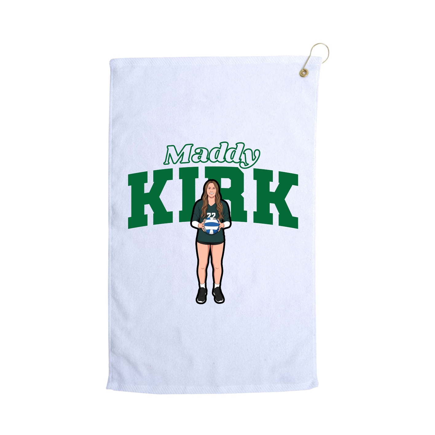 Golf Towel — Name Arch in White