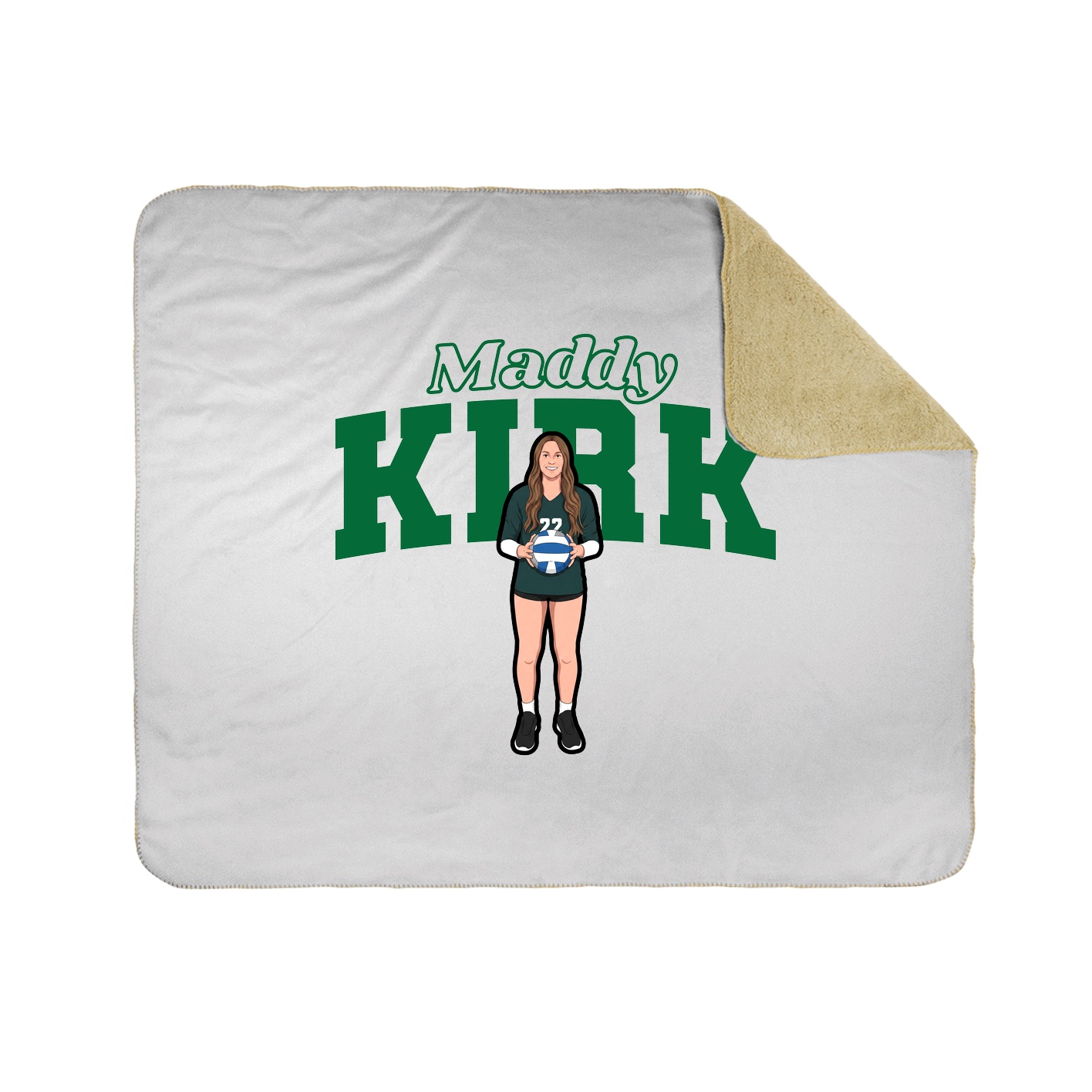 Throw Blanket — Name Arch in White