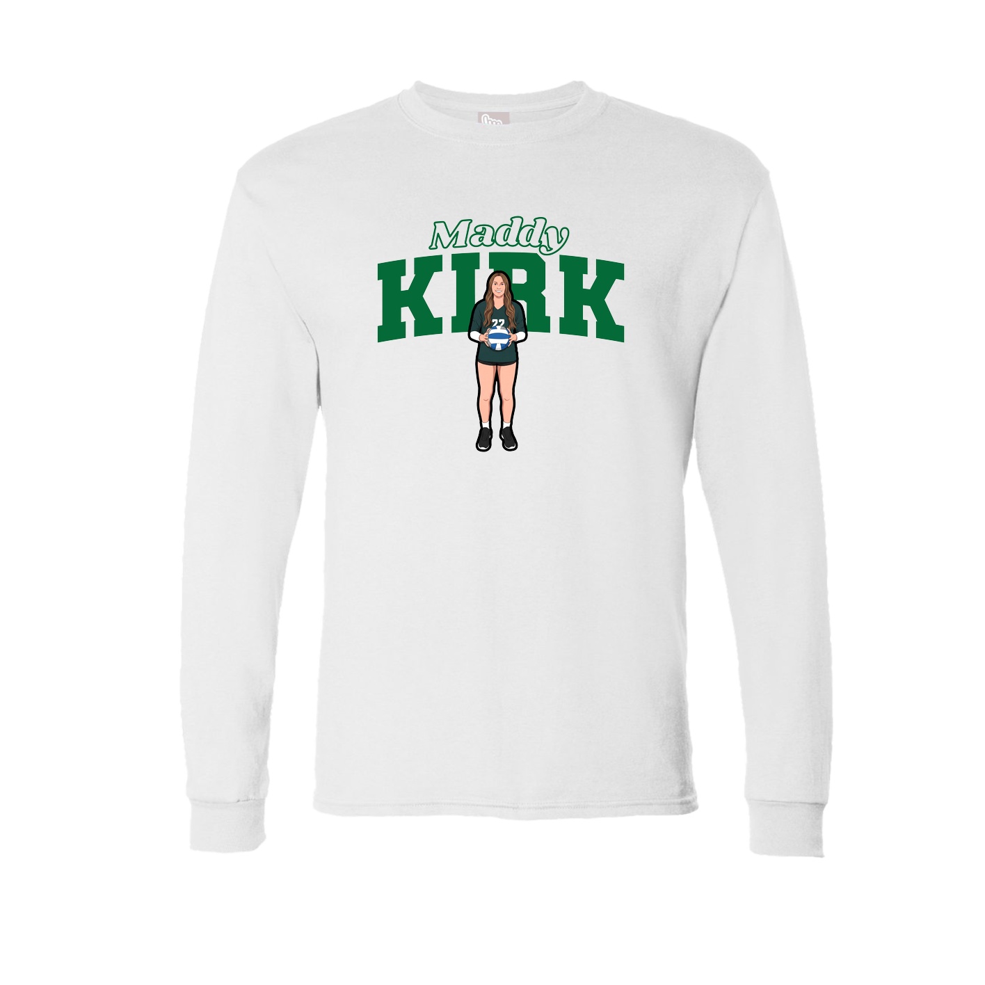 Long Sleeve Tee — Name Arch in White