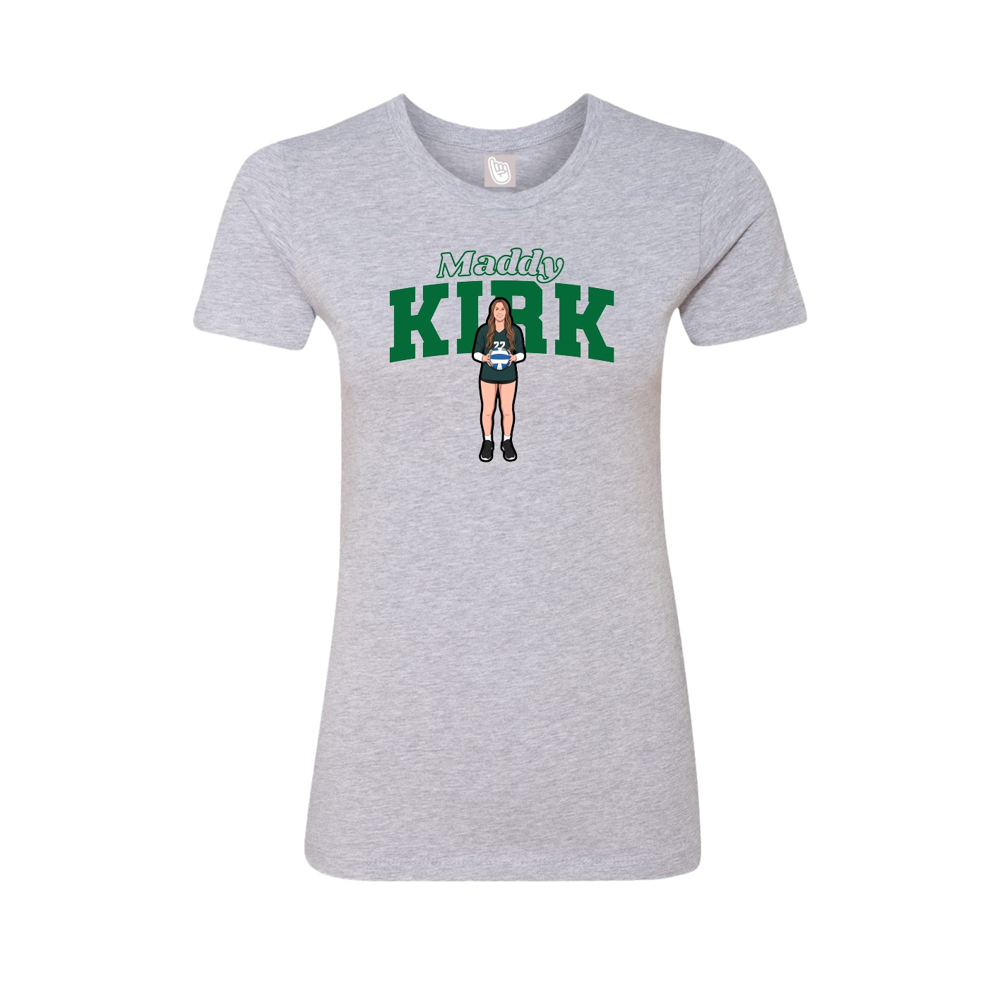 Fitted Women's Tee — Name Arch in Grey