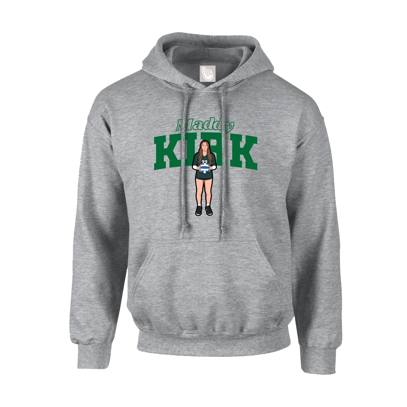 Hoodie — Name Arch in Grey
