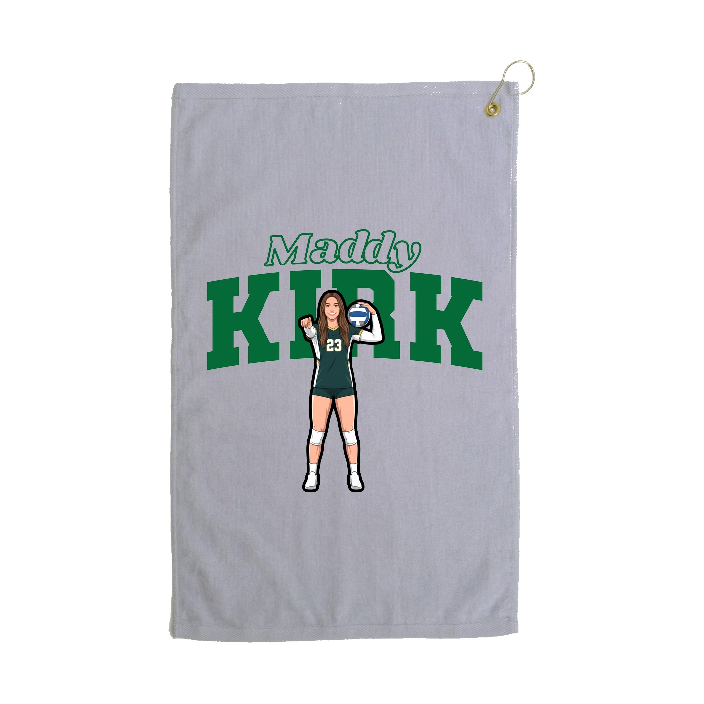 Golf Towel — Name Arch in Grey