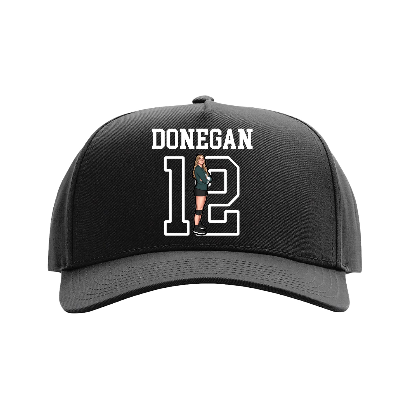 Full Fabric Five-Panel Champ Cap — Shirsey in Black