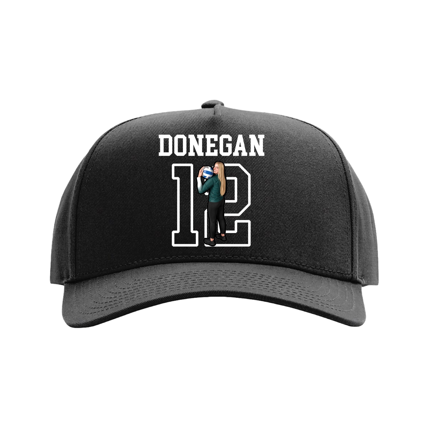 Full Fabric Five-Panel Champ Cap — Shirsey in Black
