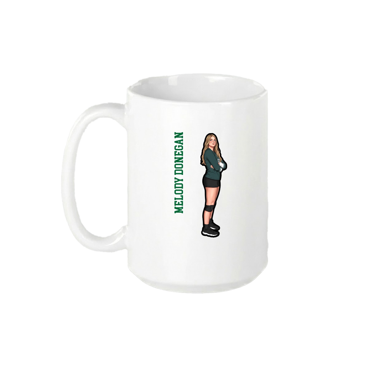 15oz Coffee Mug — Name Vertical in White
