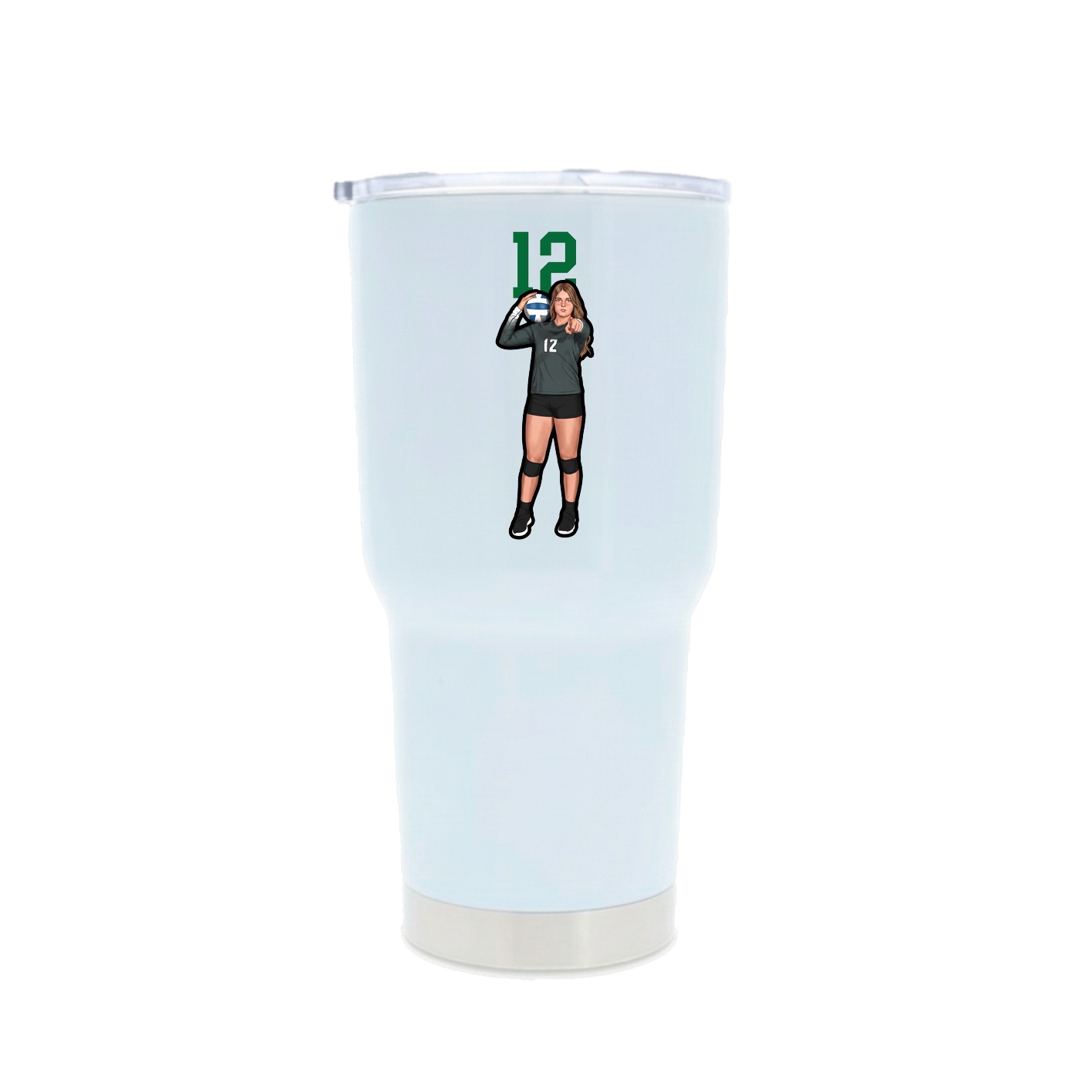 30oz Stainless Steel Tumbler — Number Top in White