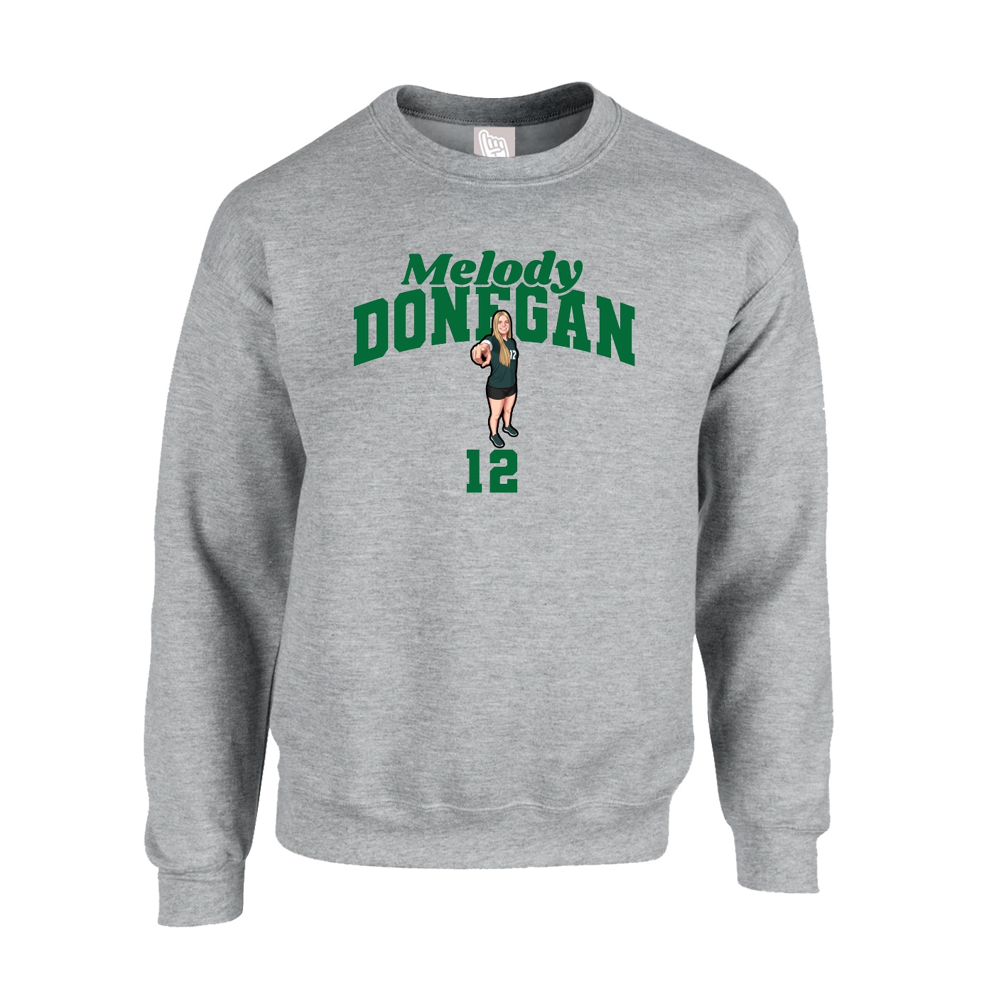 Fleece Crew — Signature Arch in Grey