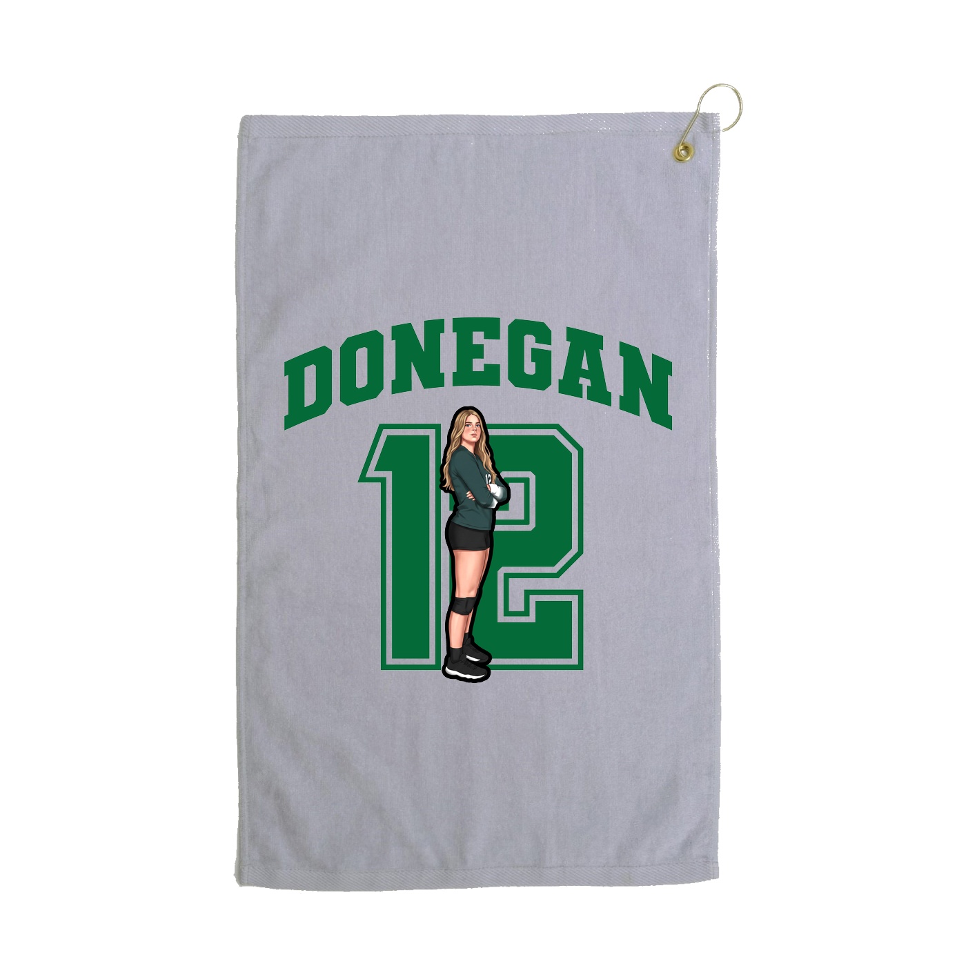 Golf Towel — Number in Grey