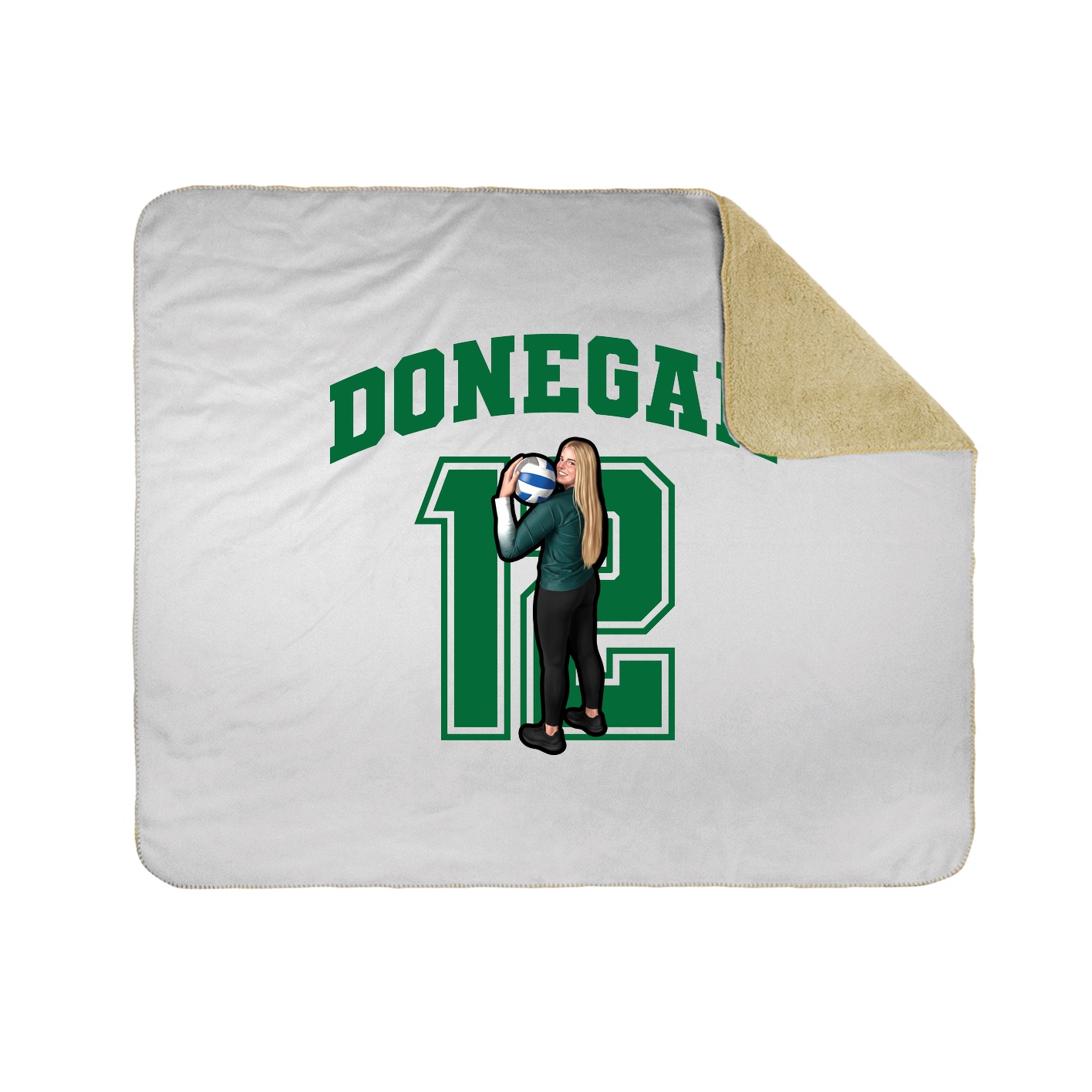 Throw Blanket — Number in White