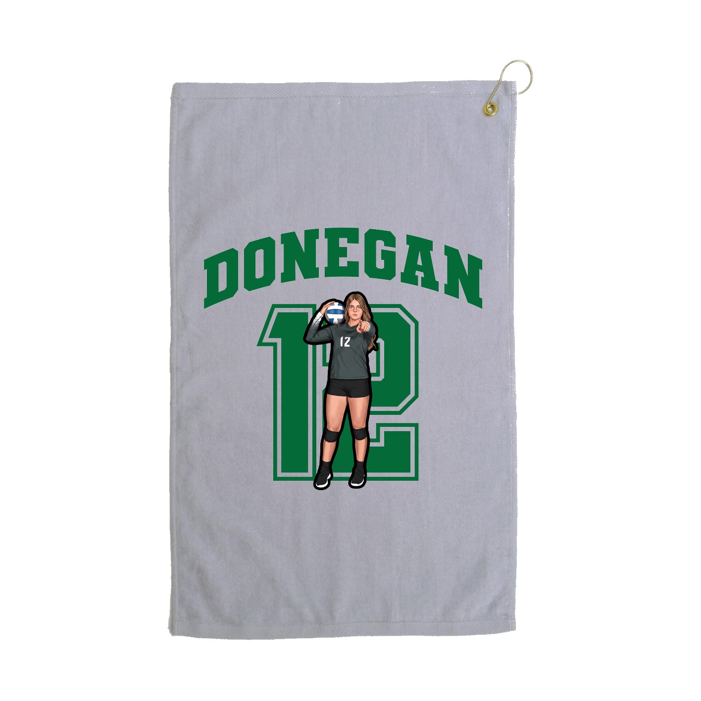 Golf Towel — Number in Grey