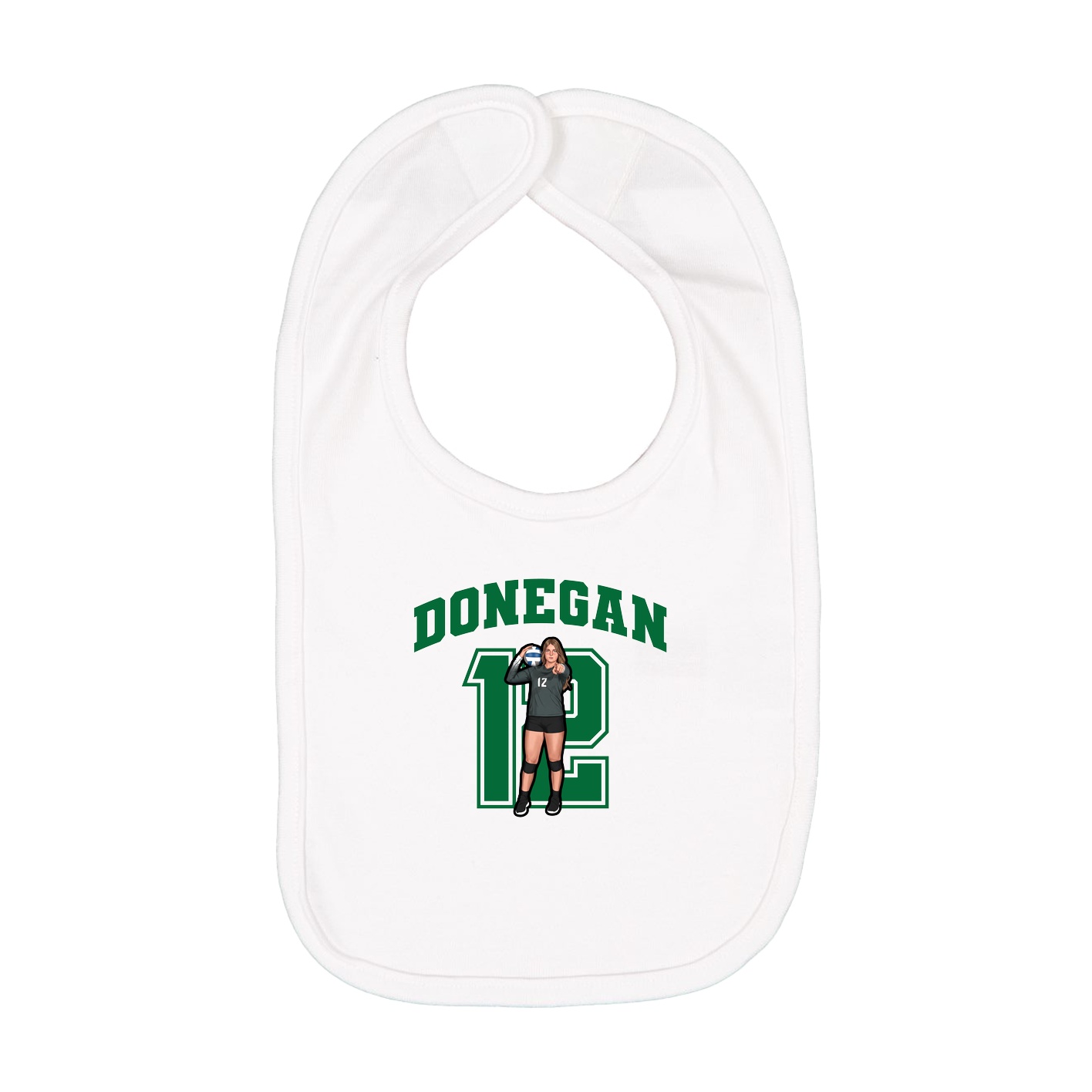 Infant Bib — Number in White