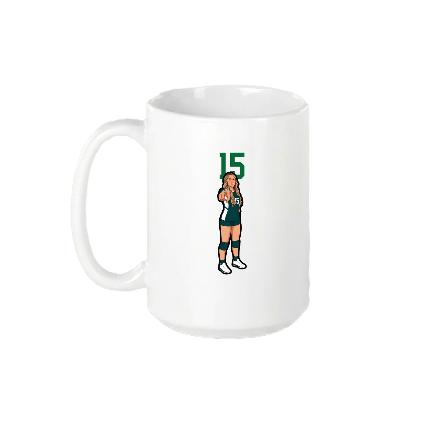 15oz Coffee Mug — Number Top in White