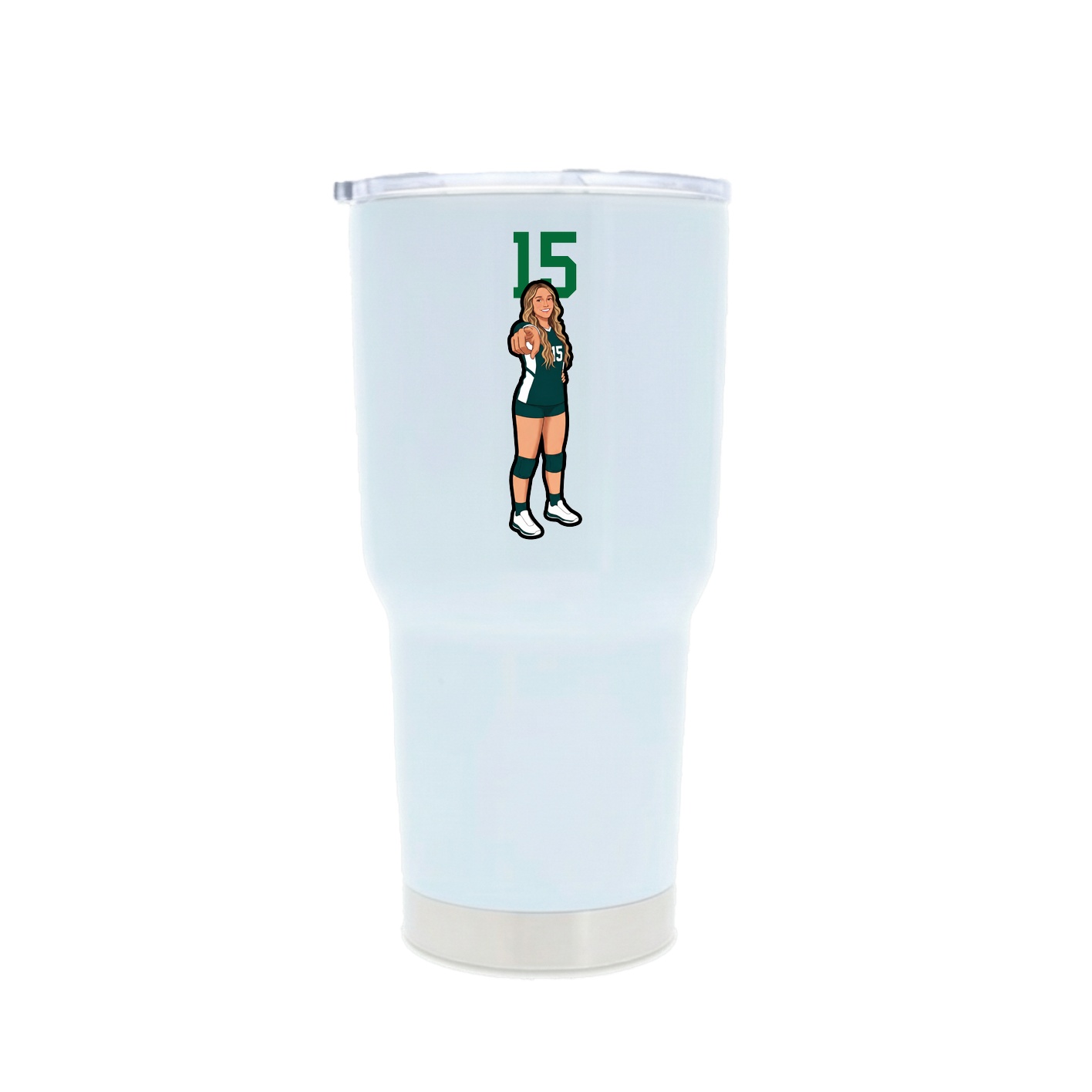 30oz Stainless Steel Tumbler — Number Top in White