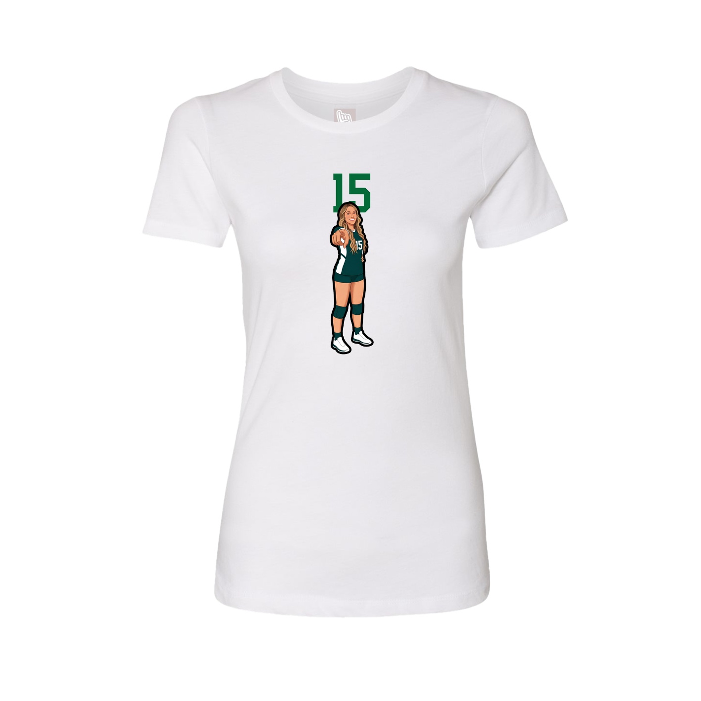 Fitted Women's Tee — Number Top in White
