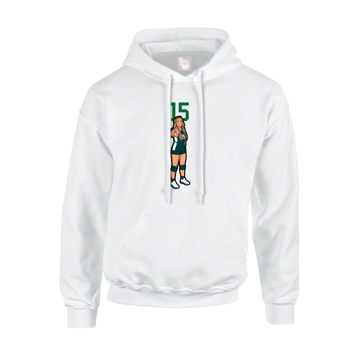Hoodie — Number Top in White