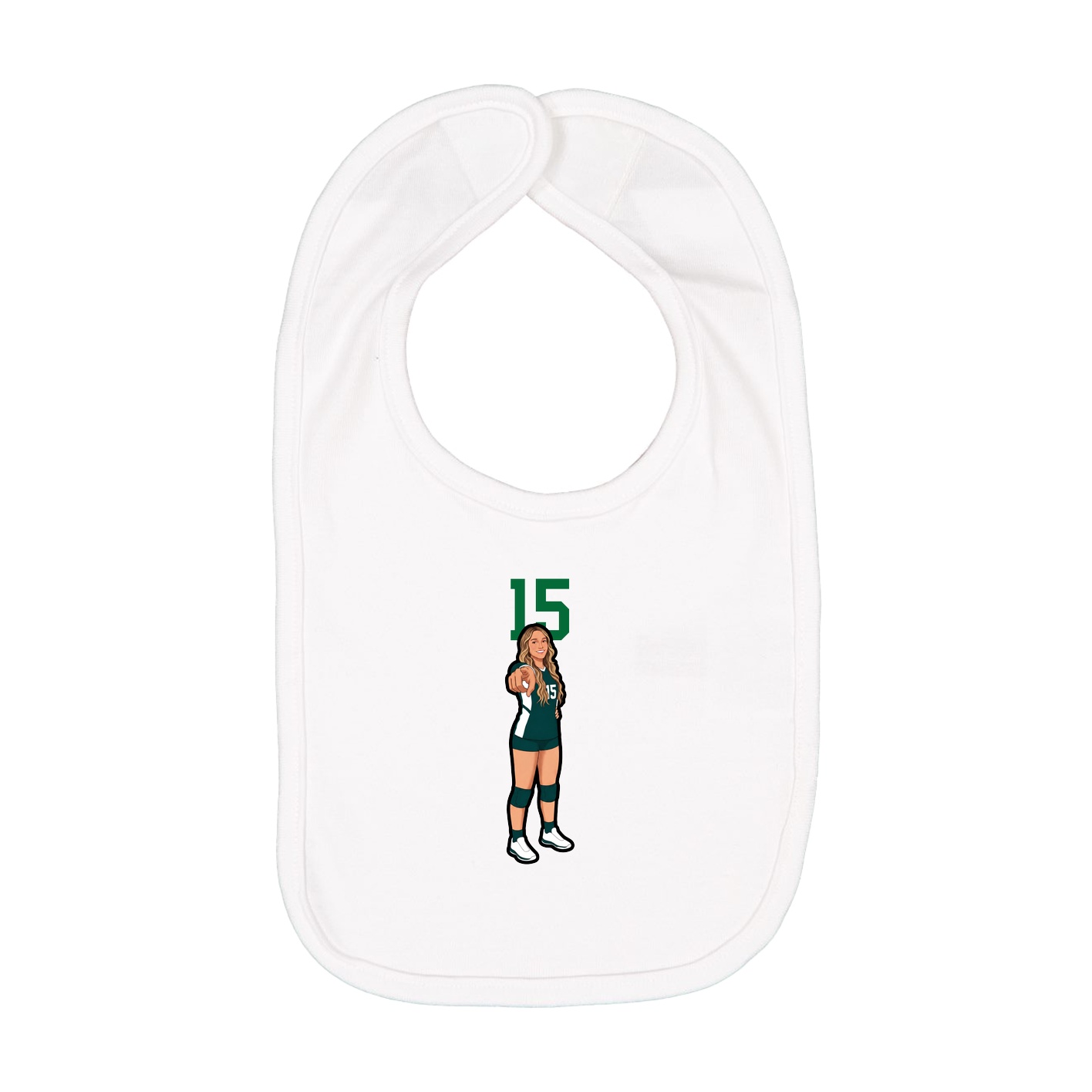 Infant Bib — Number Top in White