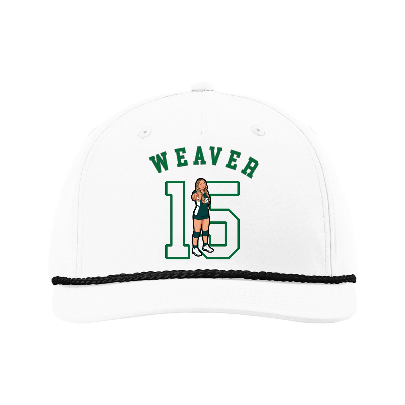Five-Panel Classic Rope Cap — Shirsey Arch in White