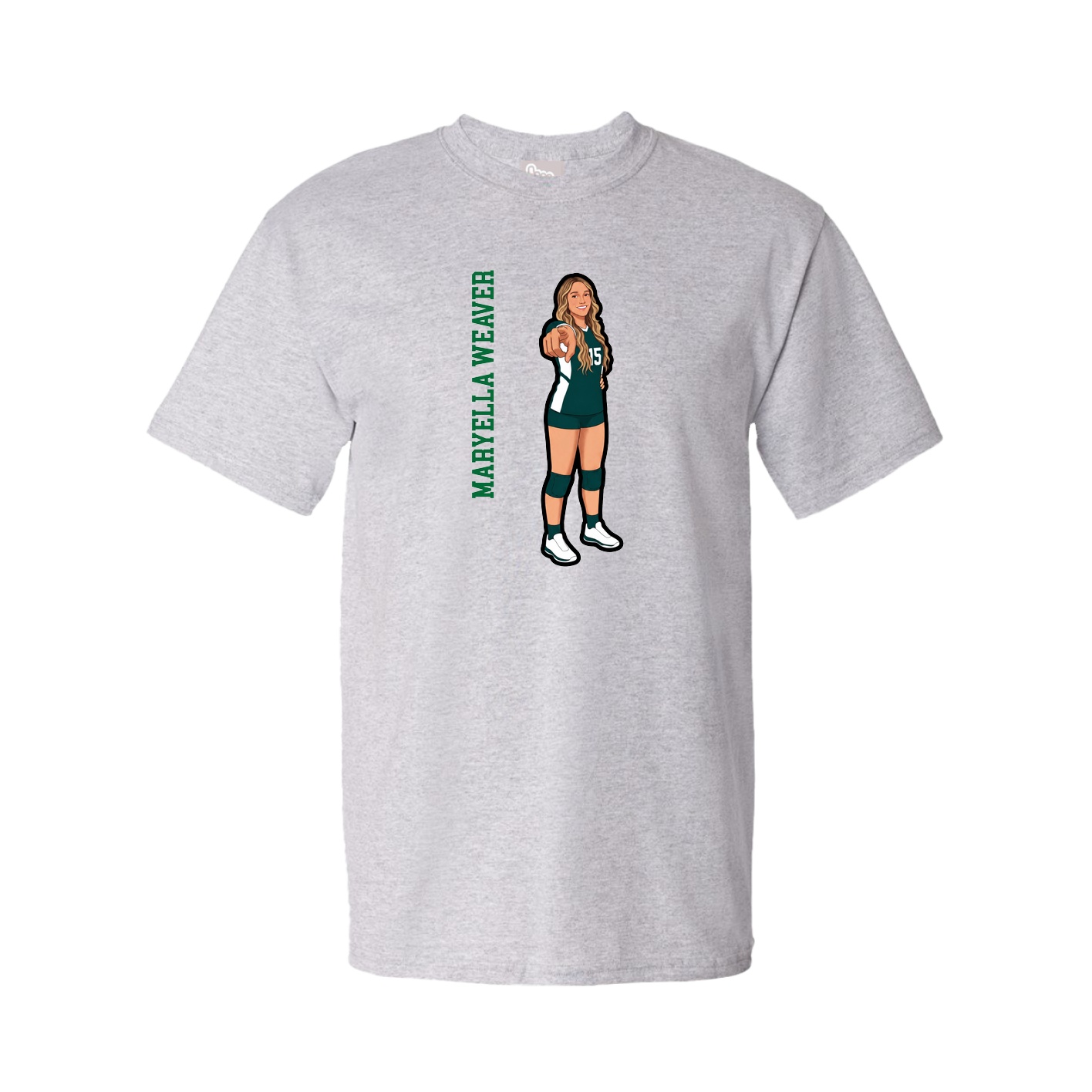 Tee — Name Vertical in Grey