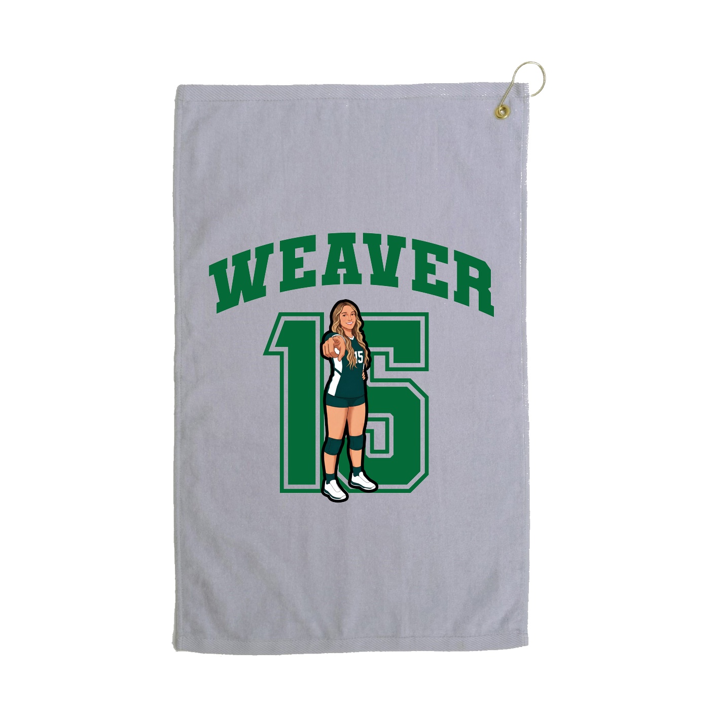 Golf Towel — Number in Grey