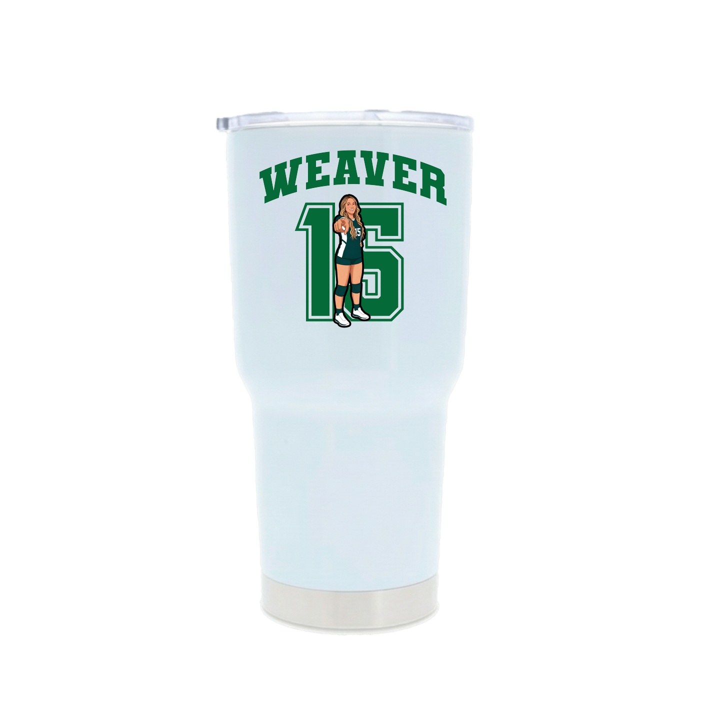30oz Stainless Steel Tumbler — Number in White