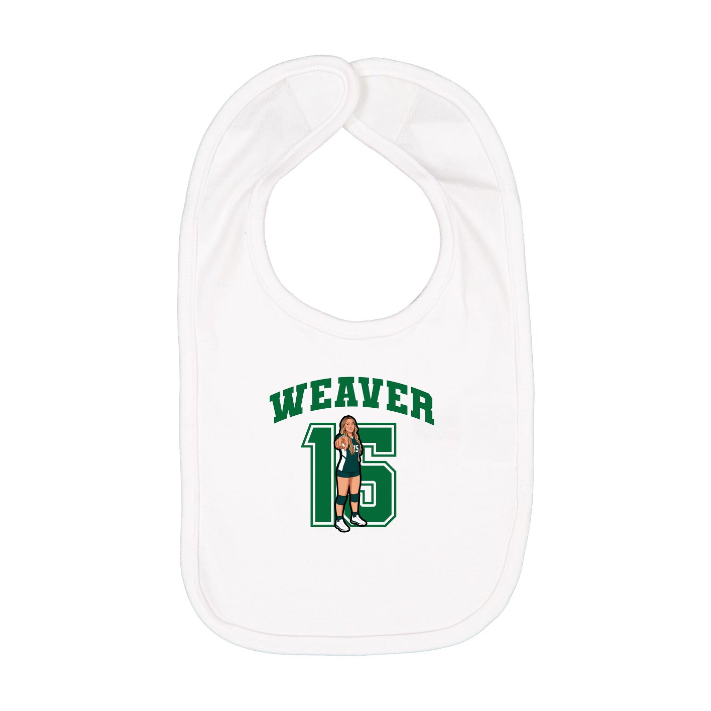 Infant Bib — Number in White