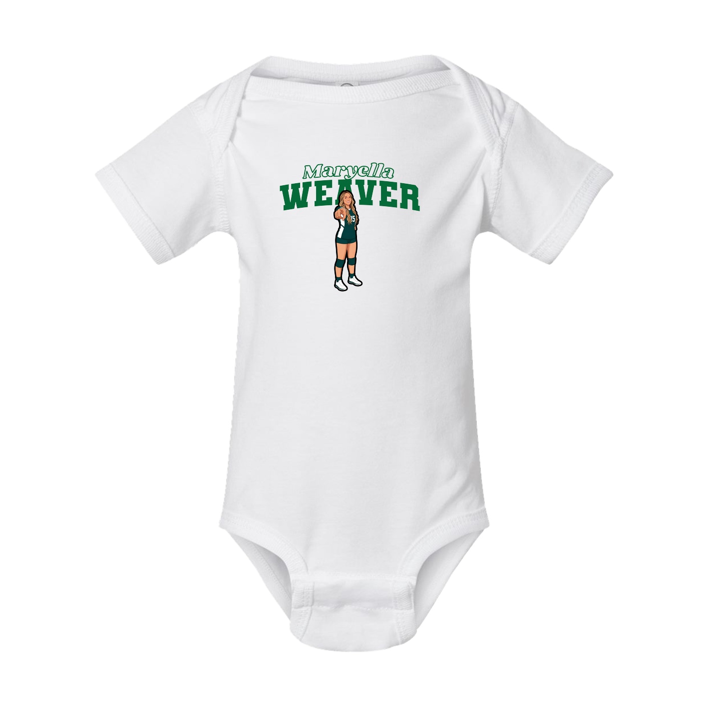 Baby Onesie — Name Arch in White
