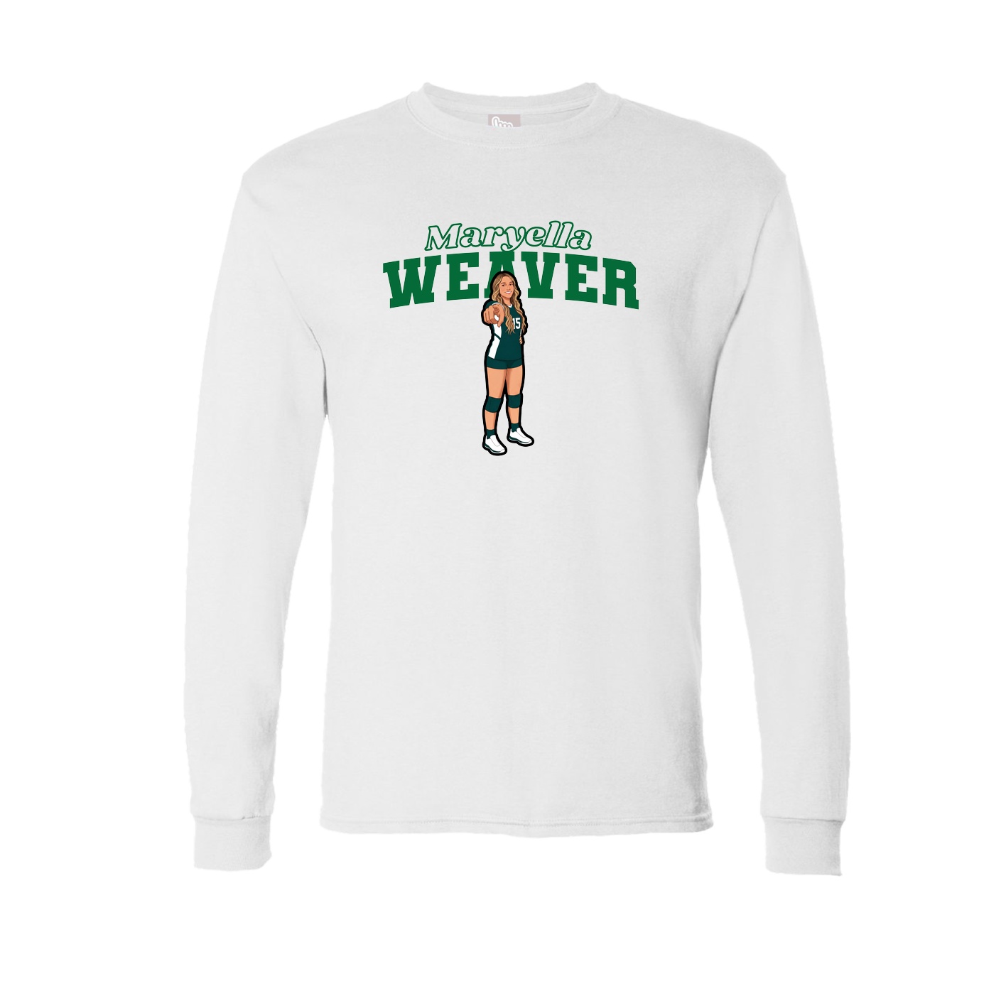 Long Sleeve Tee — Name Arch in White