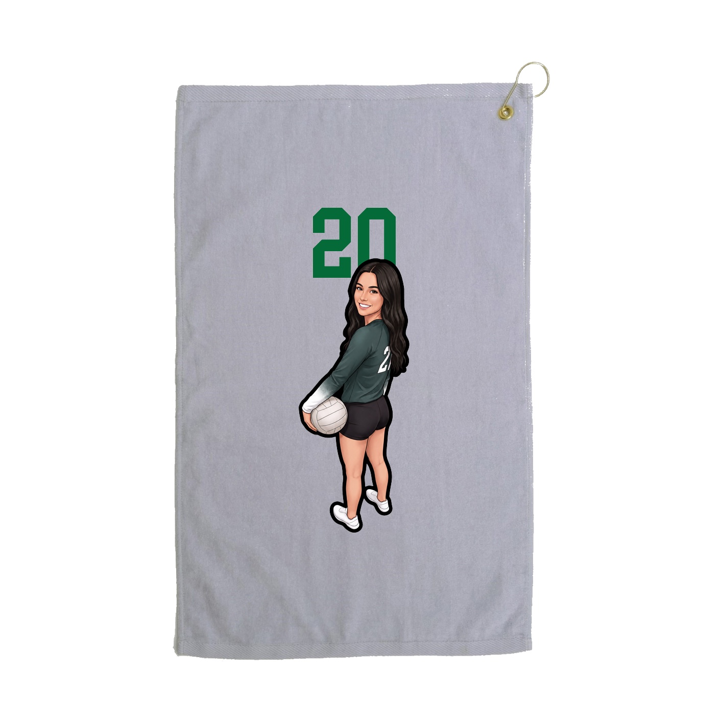 Golf Towel — Number Top in Grey