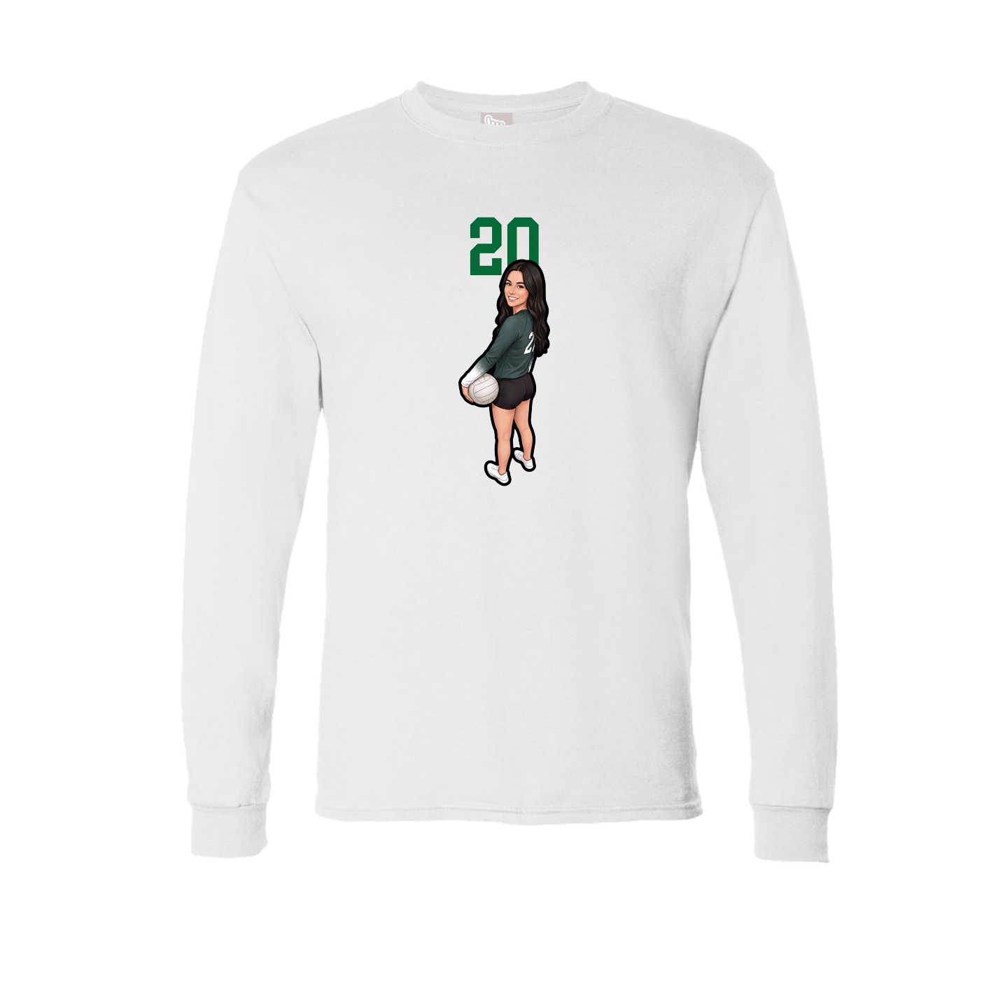 Long Sleeve Tee — Number Top in White