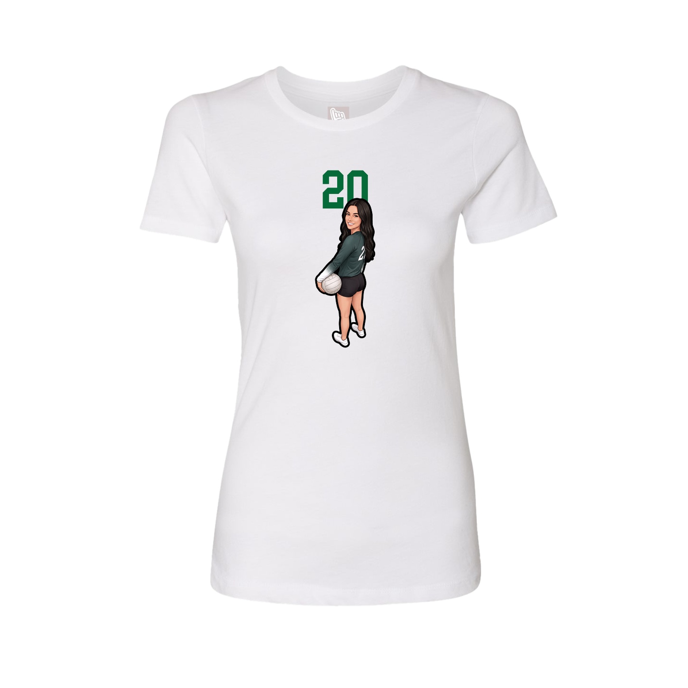Fitted Women's Tee — Number Top in White