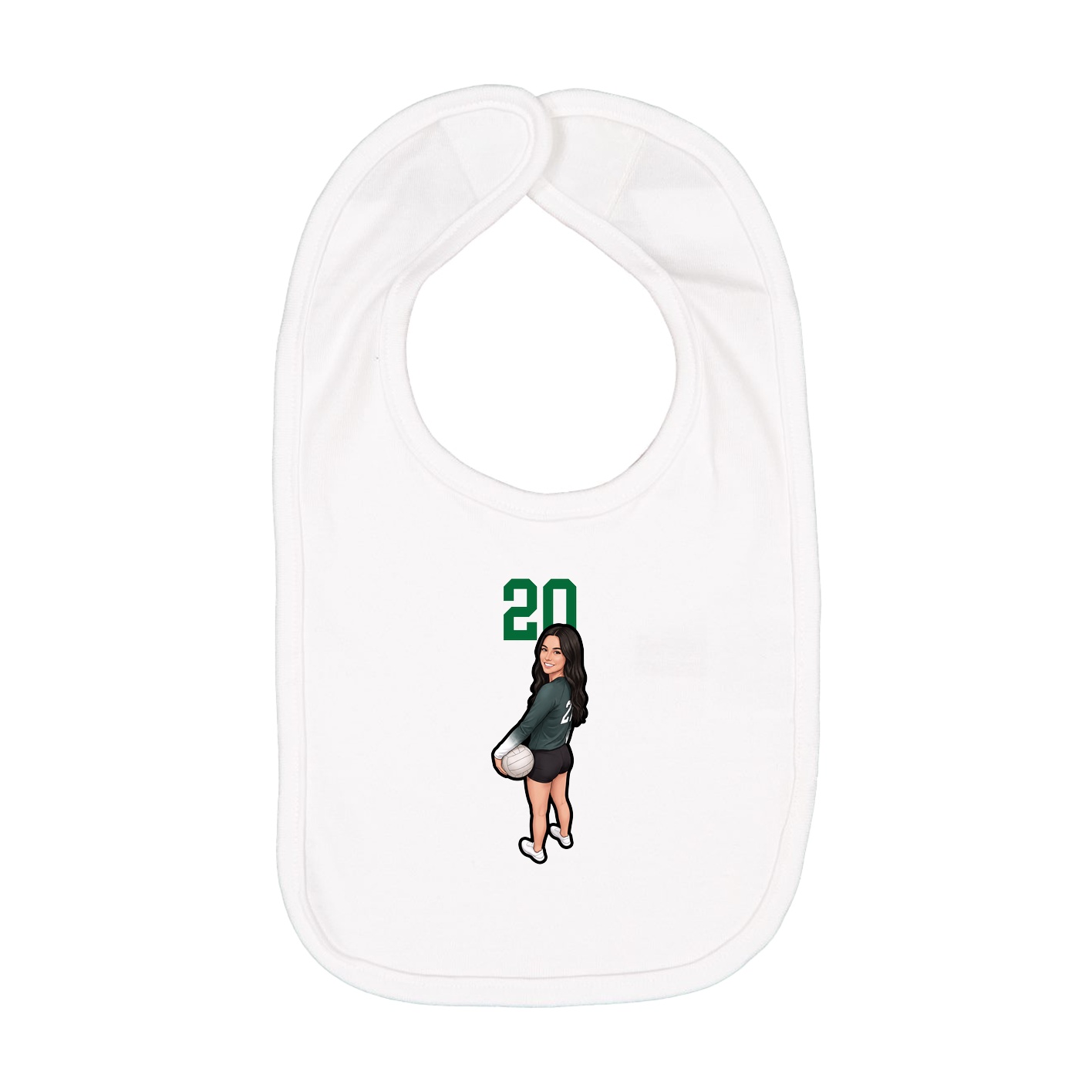Infant Bib — Number Top in White