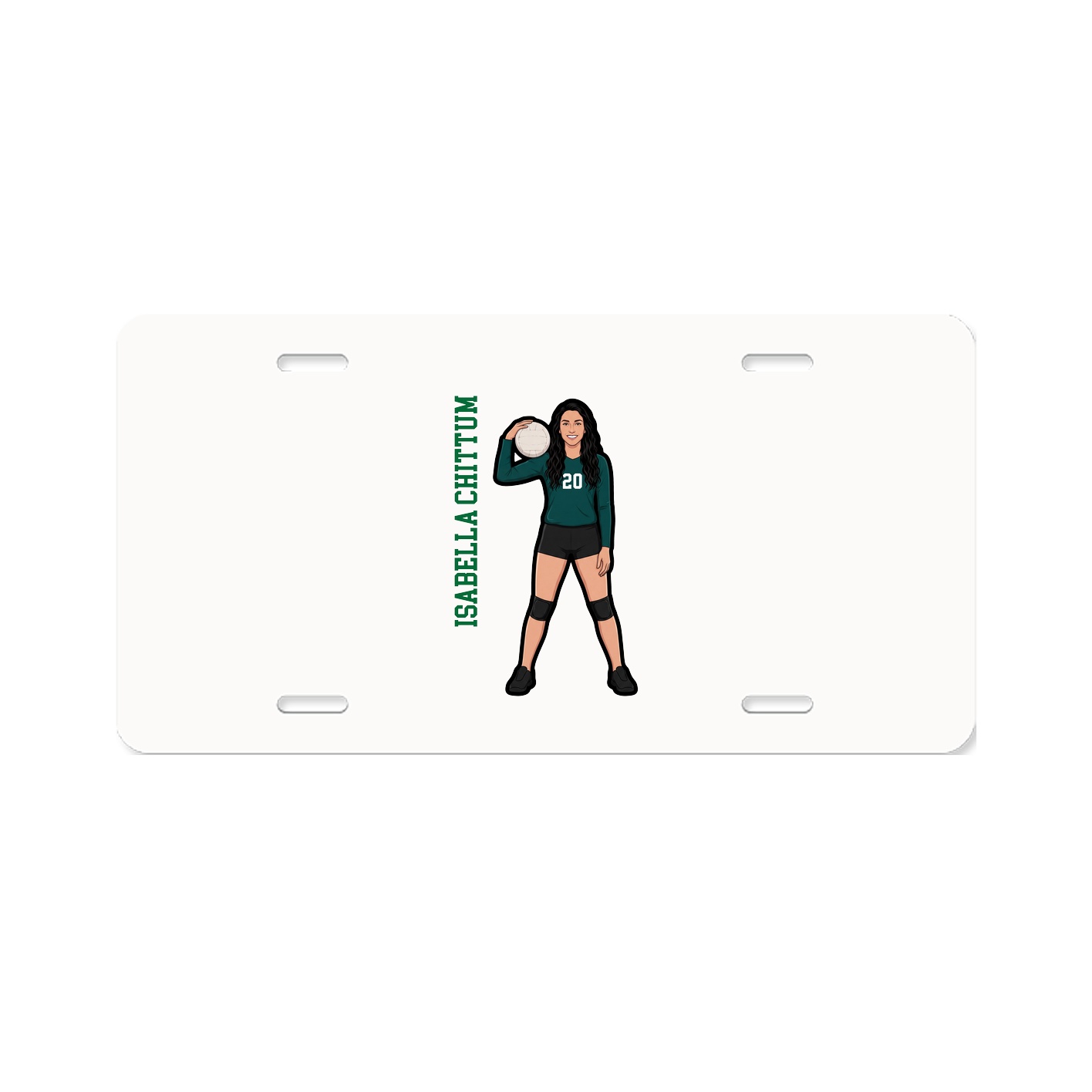License Plate — Name Vertical in Classic