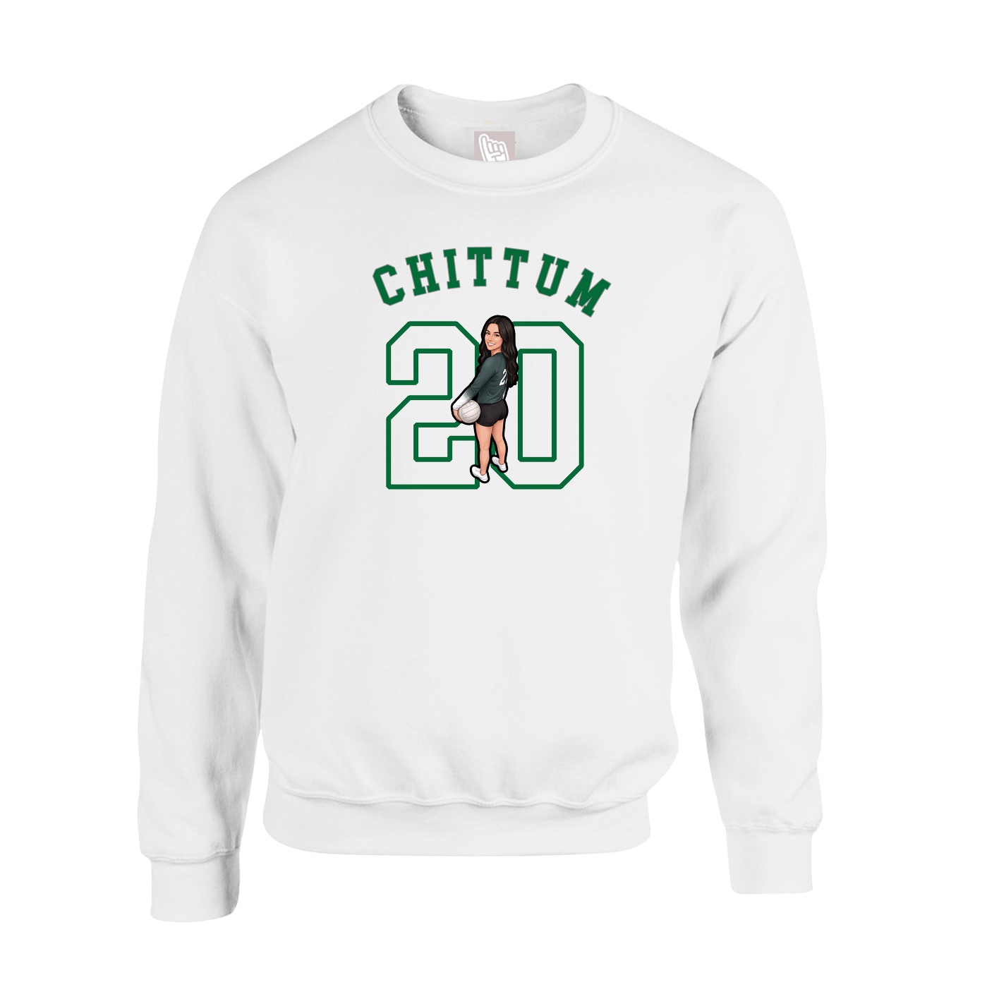Fleece Crew — Shirsey Arch in White