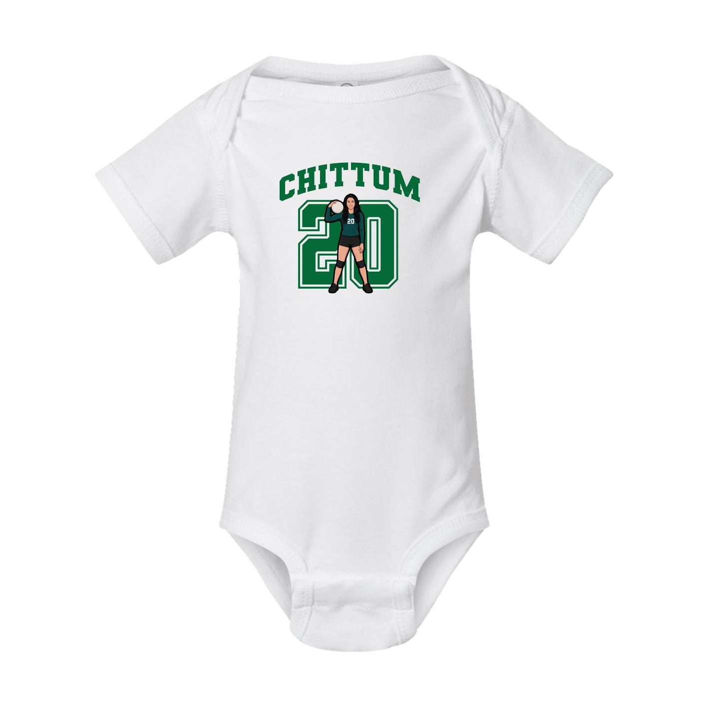 Baby Onesie — Number in White