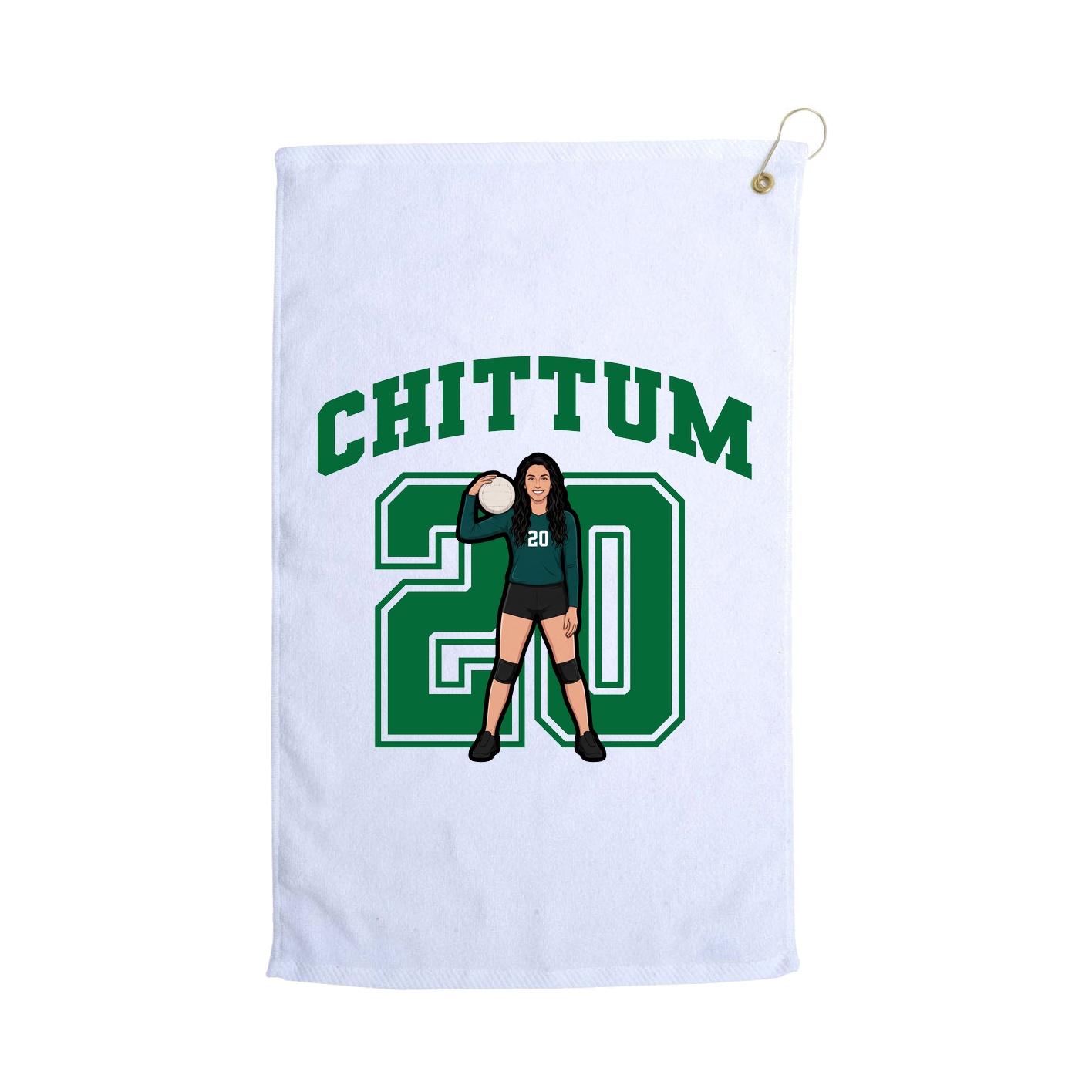 Golf Towel — Number in White