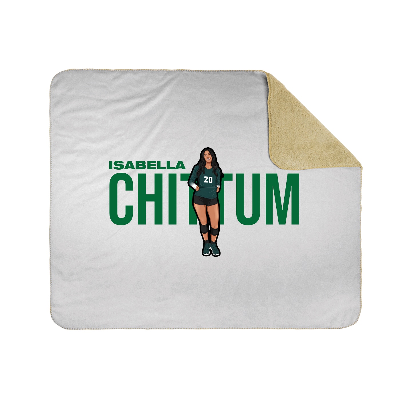 Throw Blanket — Player Name in White