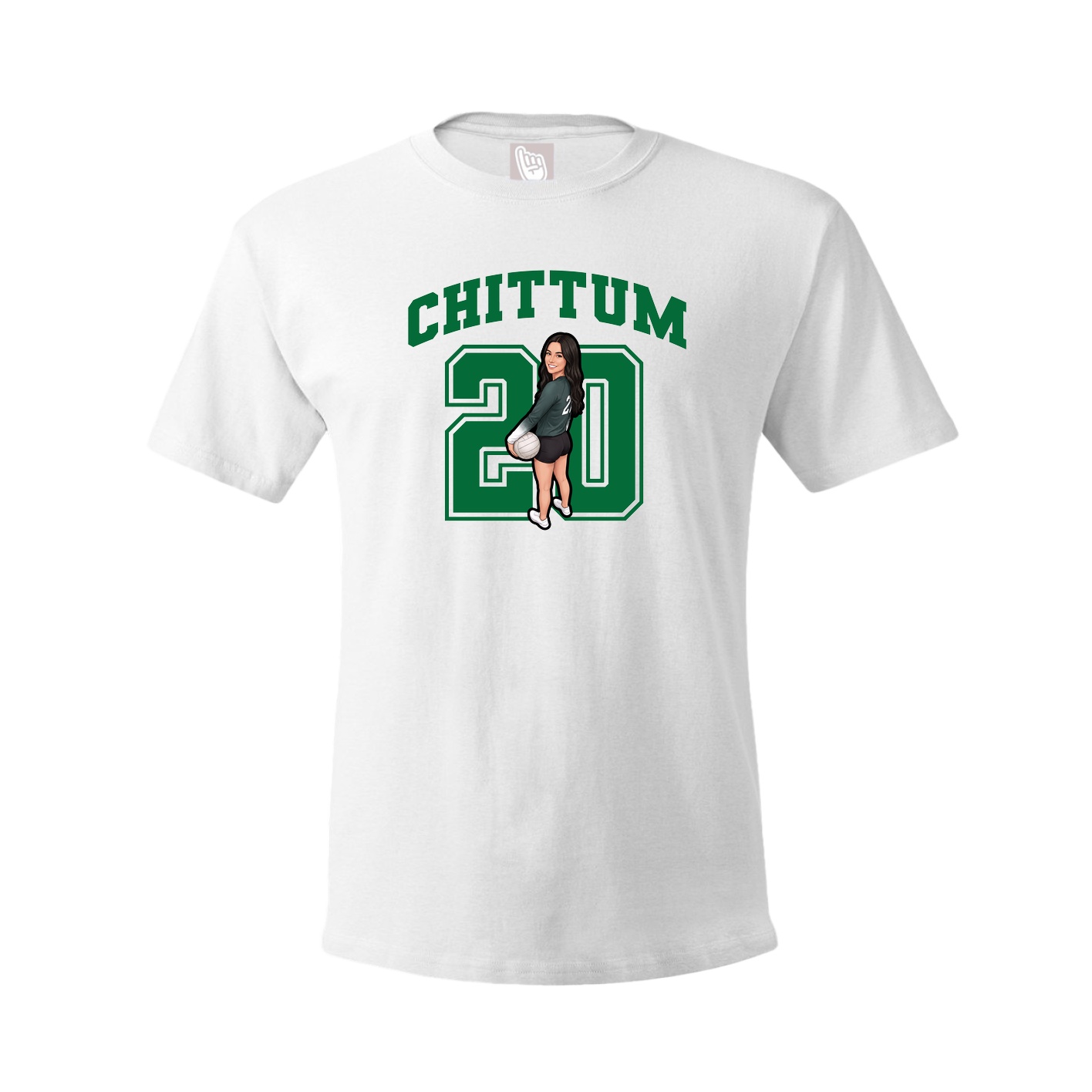 Youth Tee — Number in White