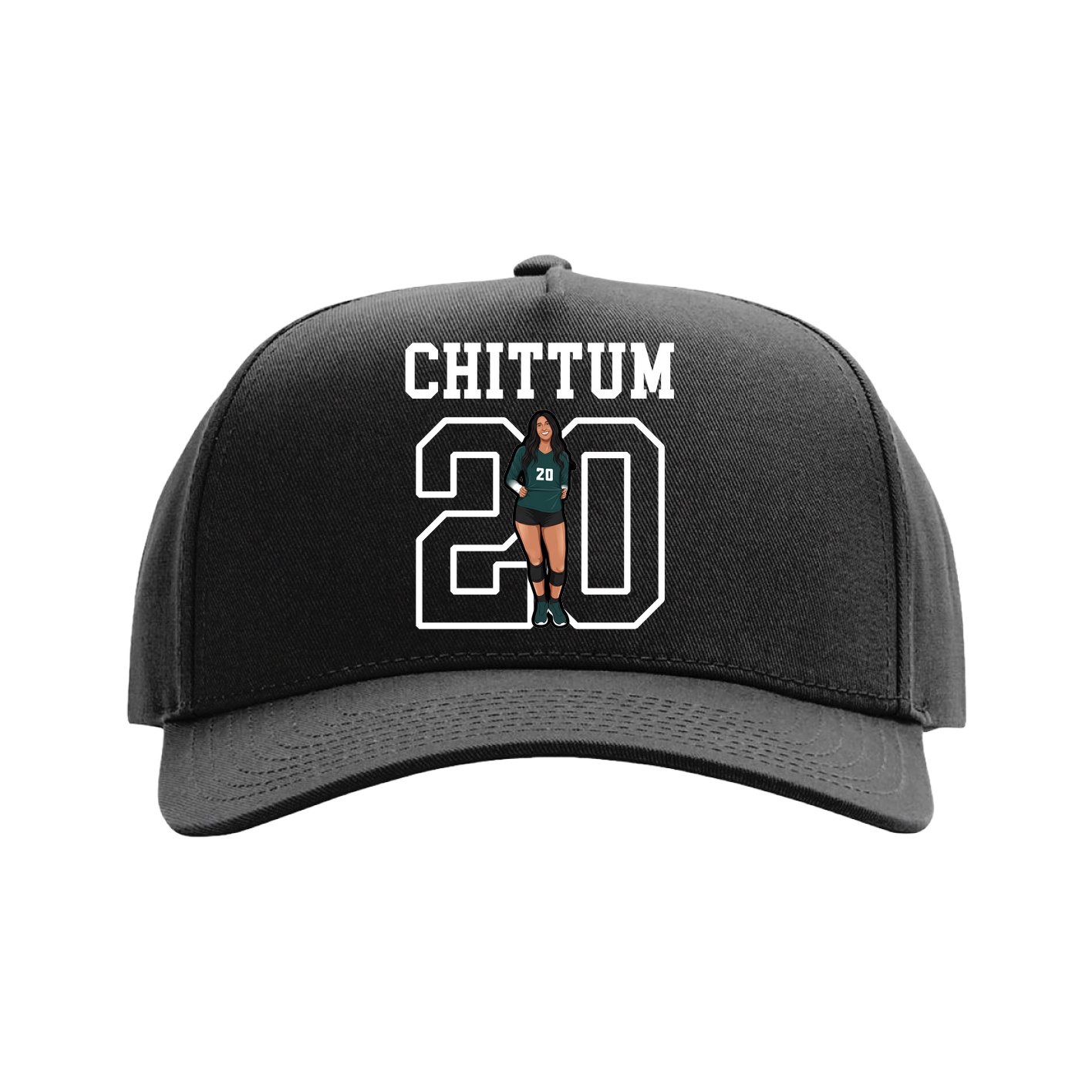 Full Fabric Five-Panel Champ Cap — Shirsey in Black