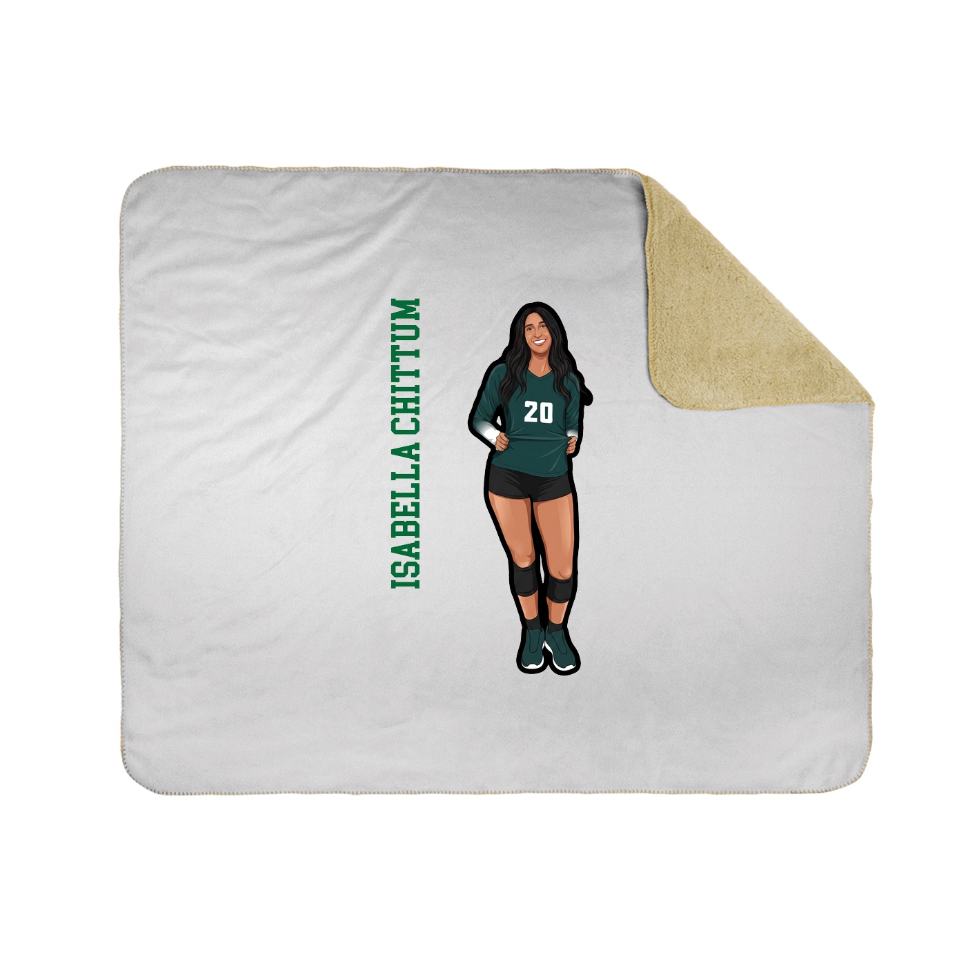Throw Blanket — Name Vertical in White