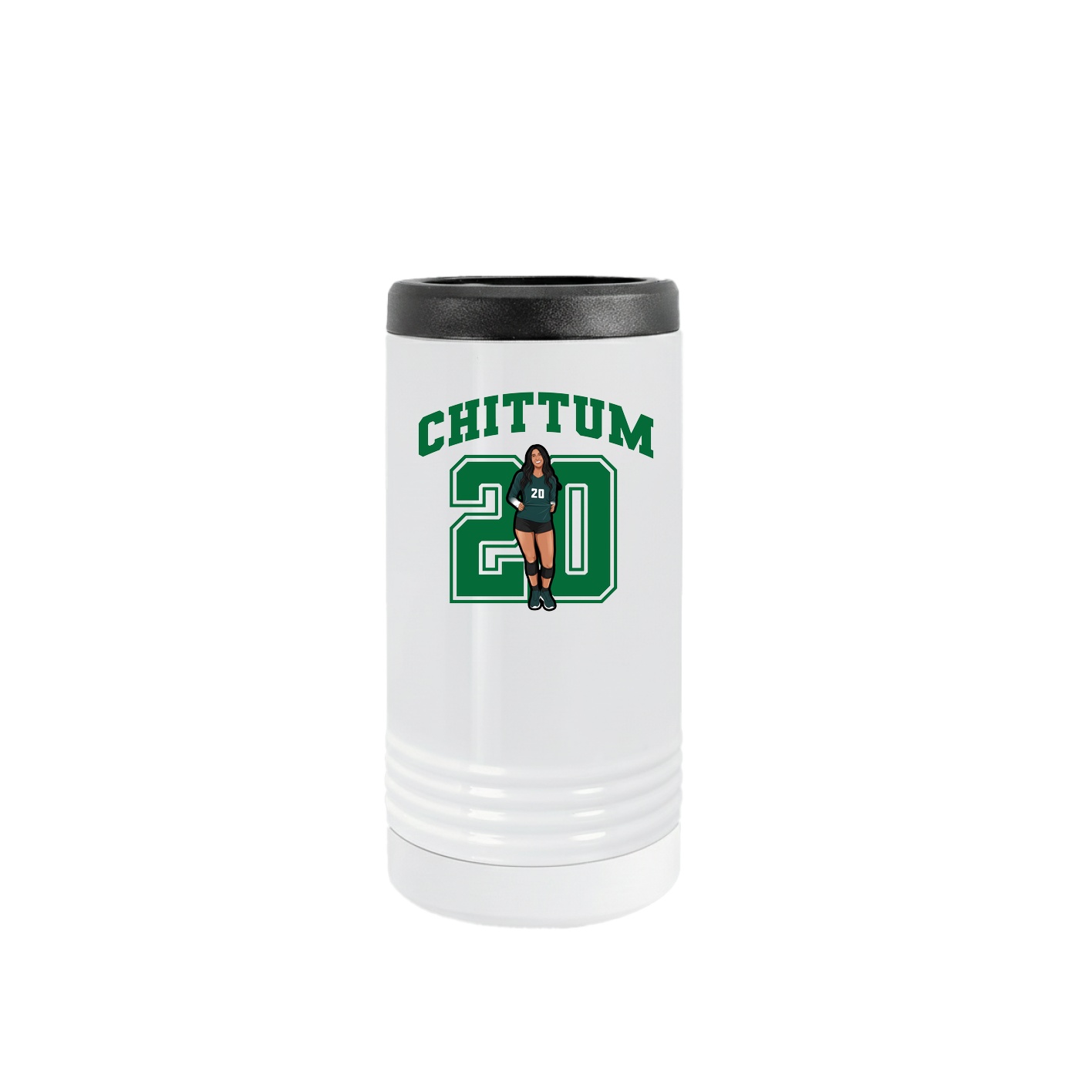 Slim Beverage Holder — Number in White